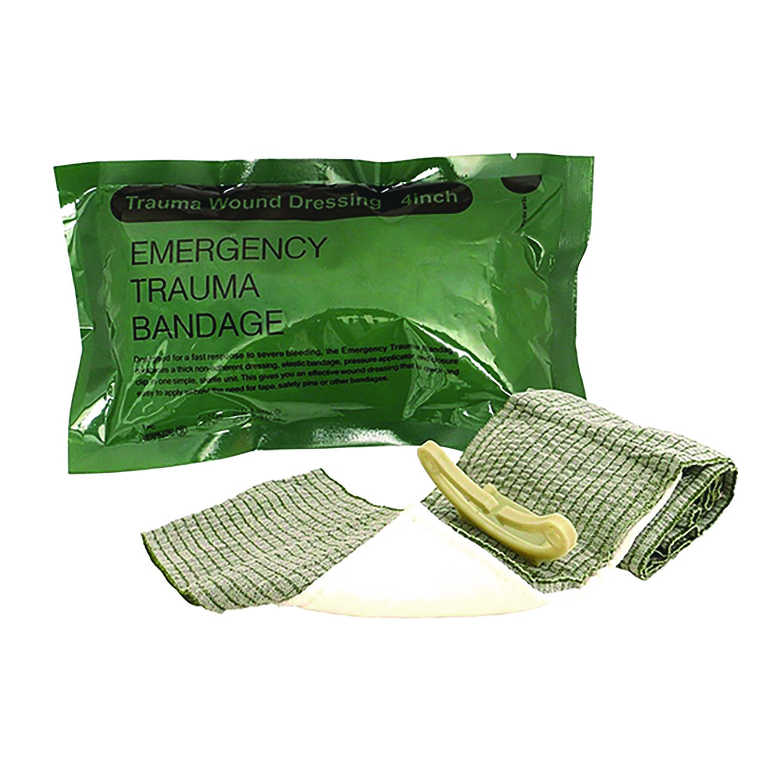 Emergency Trauma Bandage, Fabric, 4″ Wide