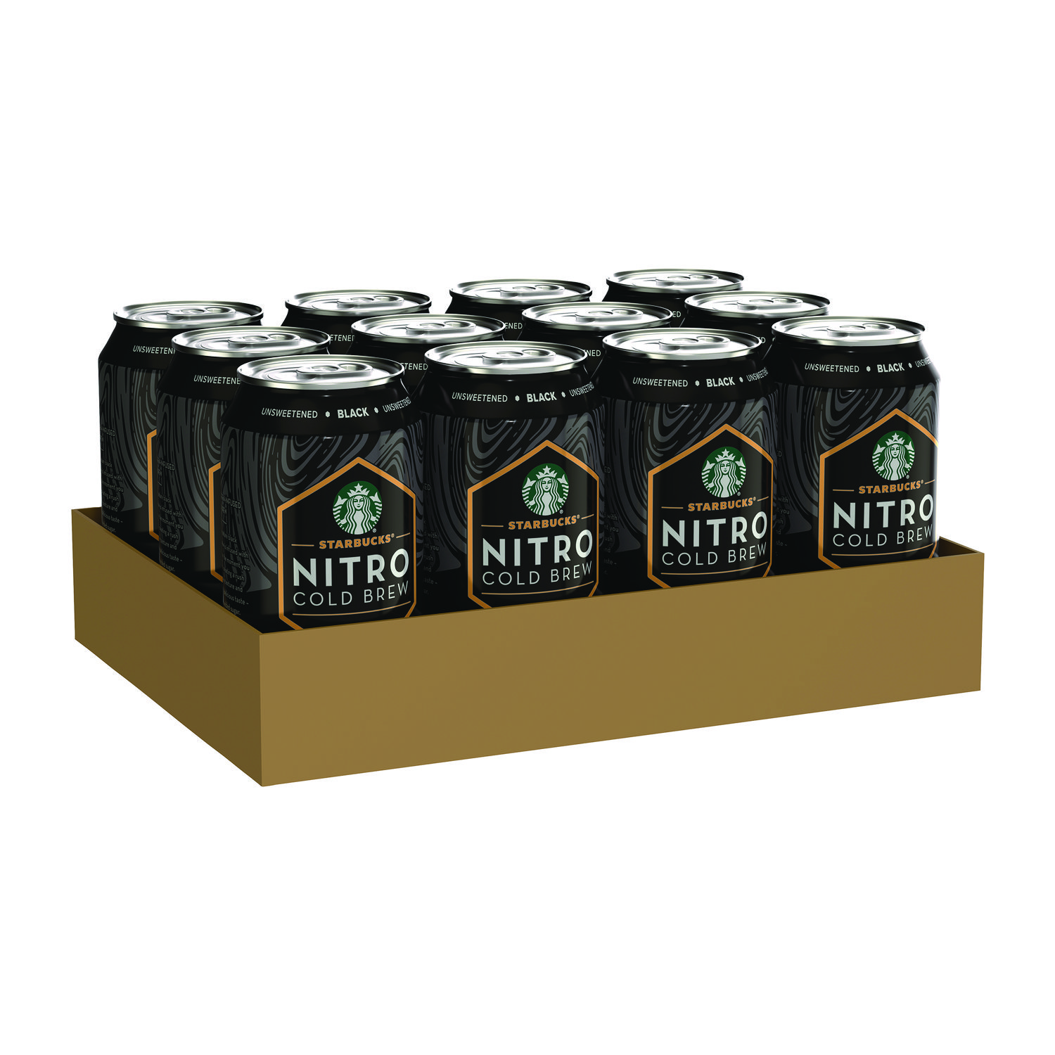 Nitro Cold Brew Coffee, Black Unsweetened, 9.6 oz Can, 12/Carton