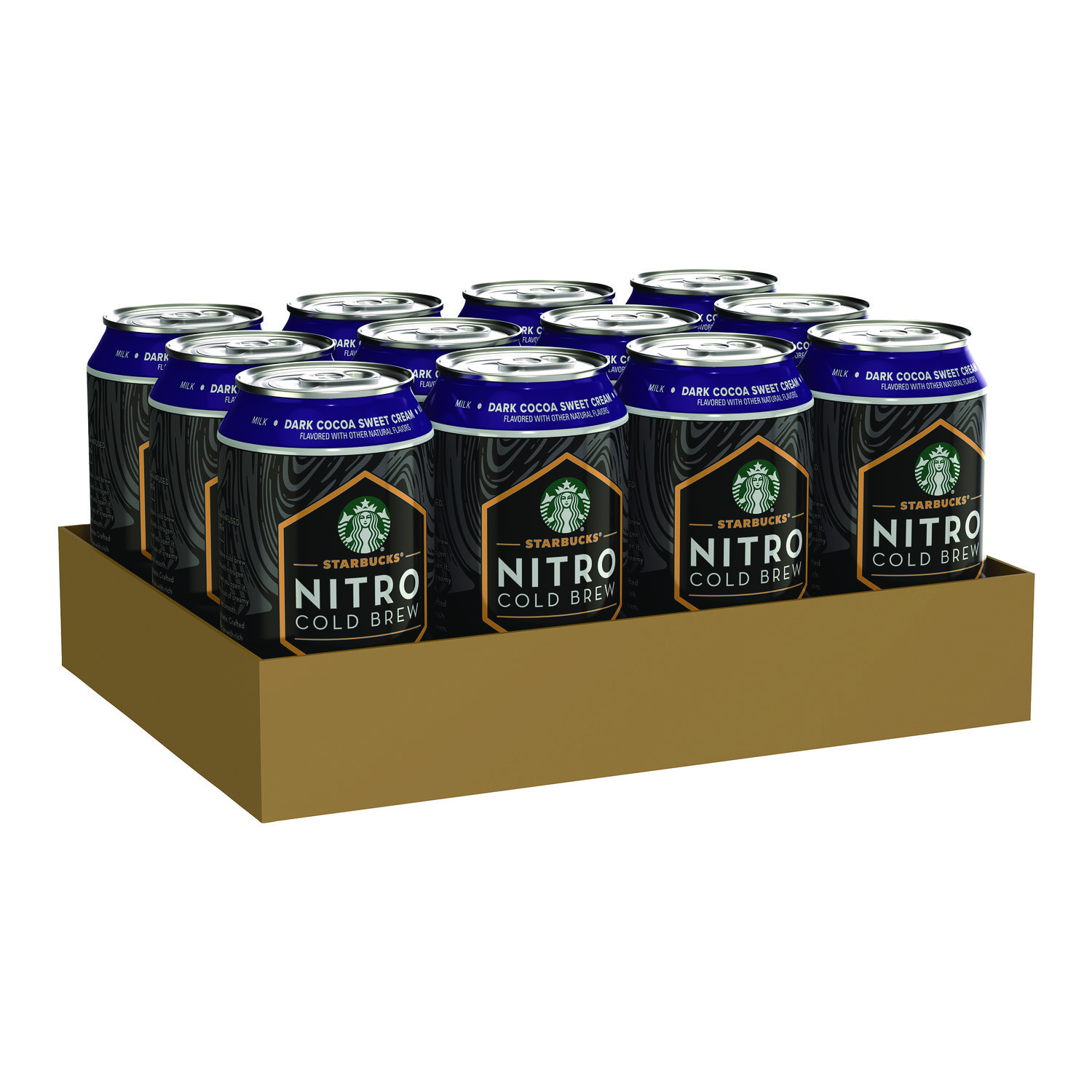 Nitro Cold Brew Coffee, Dark Cocoa Sweet Cream, 9.6 oz Can, 12/Carton