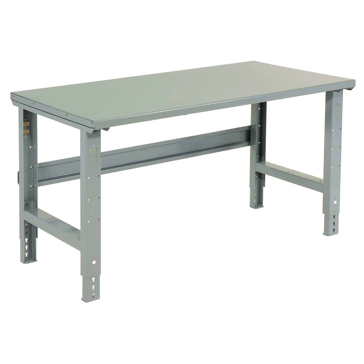 Standard Duty Steel Top Adjustable Height Workbench, 2,000 lbs, 72 x 30 x 30.88 to 36.88, Gray