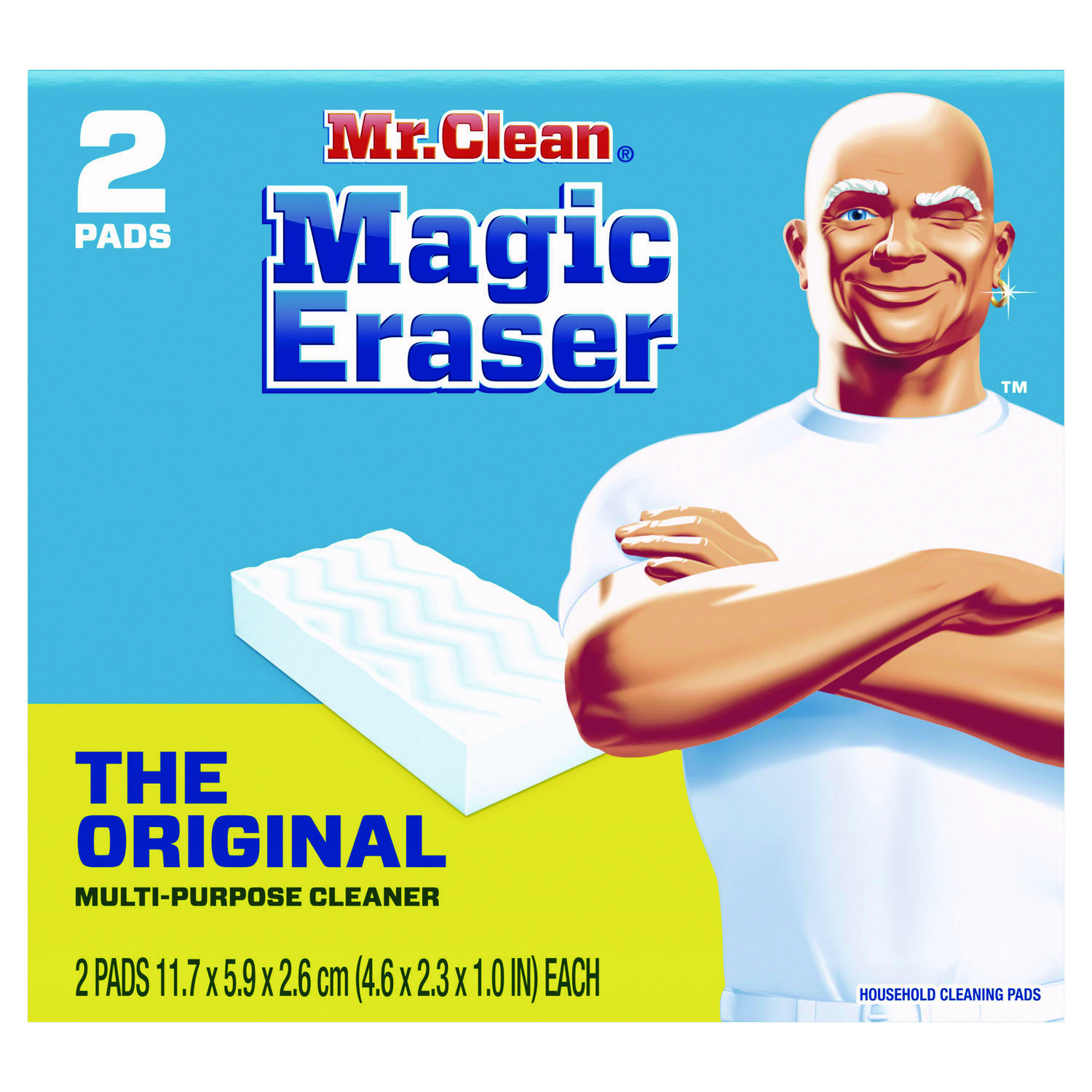 Magic Eraser, 4.6 x 2.3, 1″ Thick, White, 2/Pack, 12 Packs/Carton