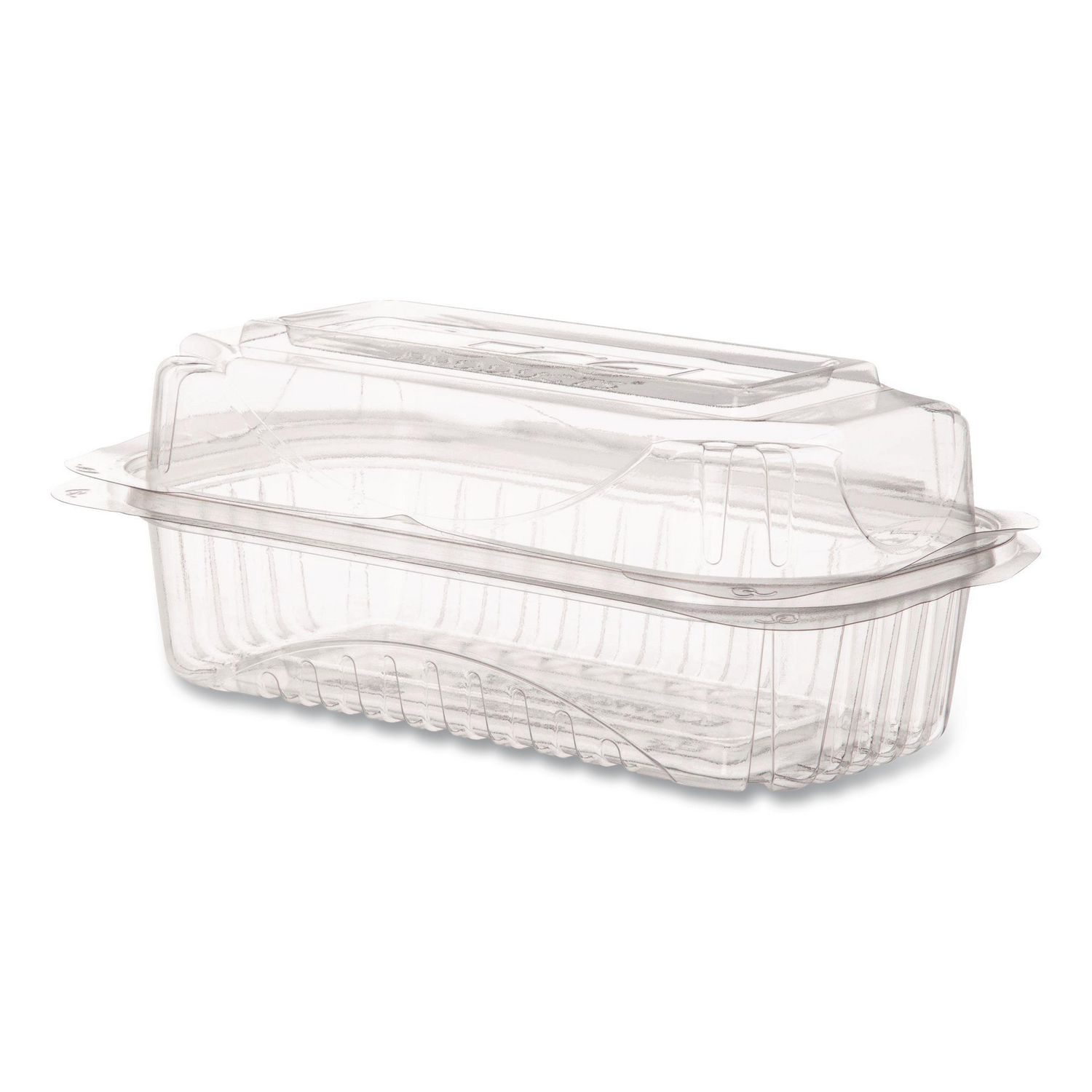 Renewable and Compostable Clear Clamshell Hinged Food Containers, 9 x 6 x 3, Plastic, 80/Pack, 3 Packs/Carton