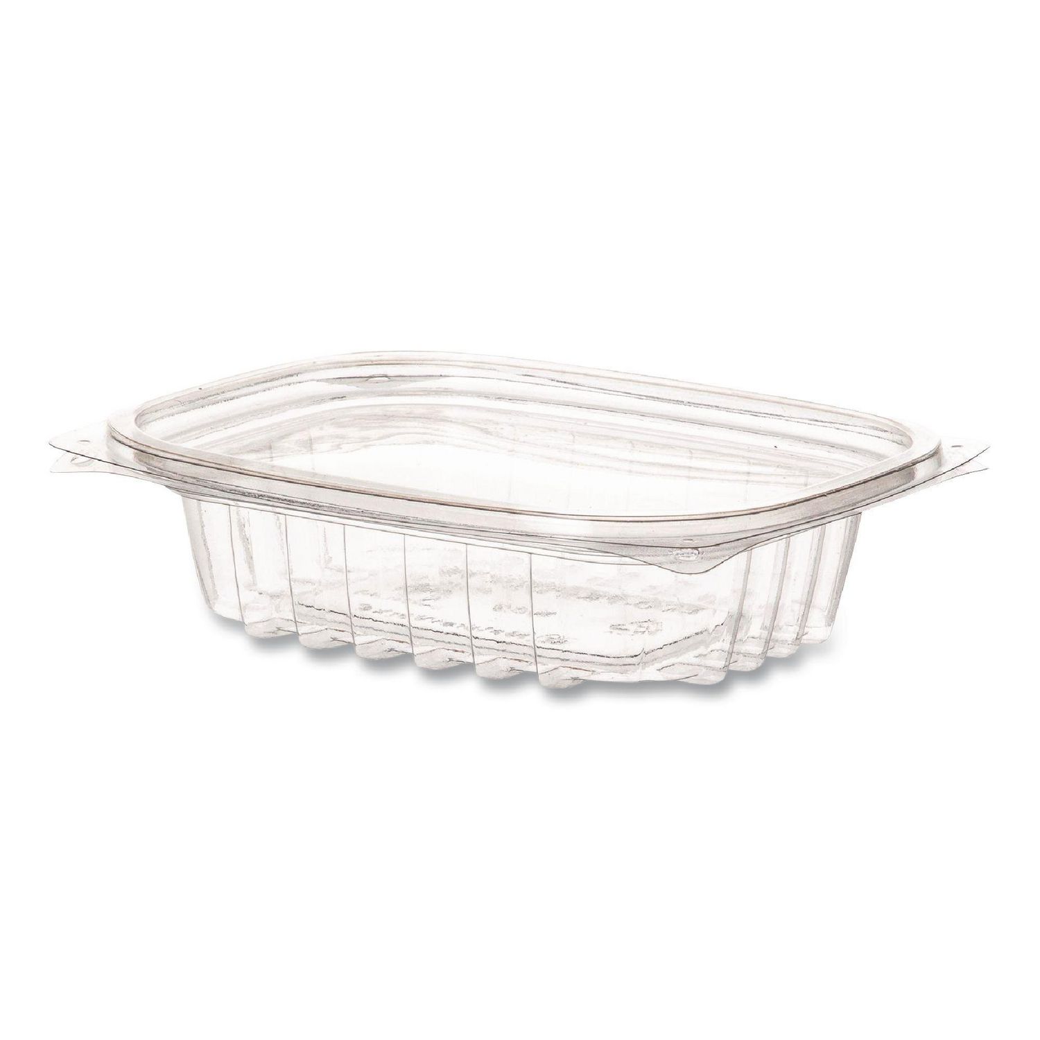 Renewable and Compostable Rectangular Deli Containers with Lid, 8 oz, 3 x 4.83 x 1.5, Clear, Plastic, 50/Pack, 4 Packs/Carton