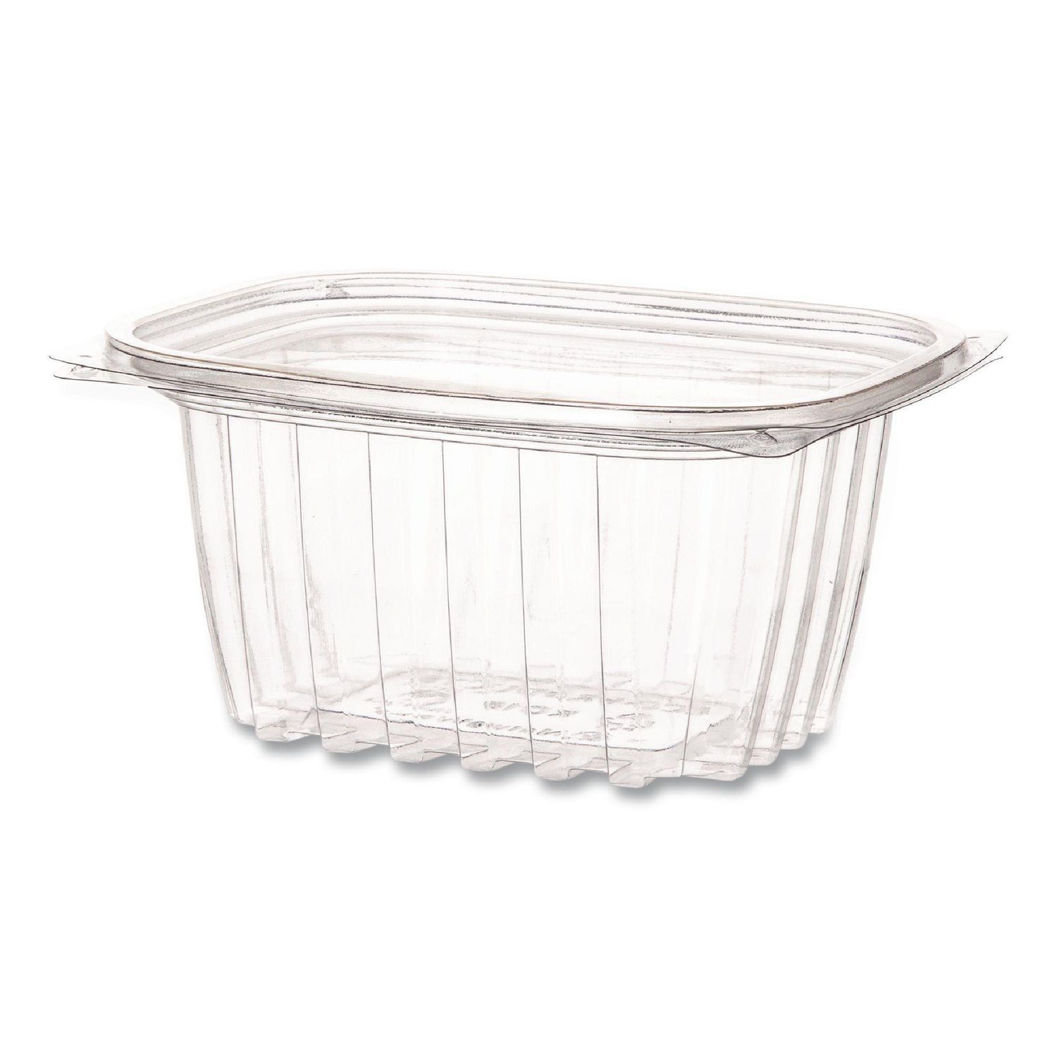 Renewable and Compostable Rectangular Deli Containers with Lid, 16 oz, 3 x 4 x 3, Clear, Plastic, 100/Pack, 3 Packs/Carton