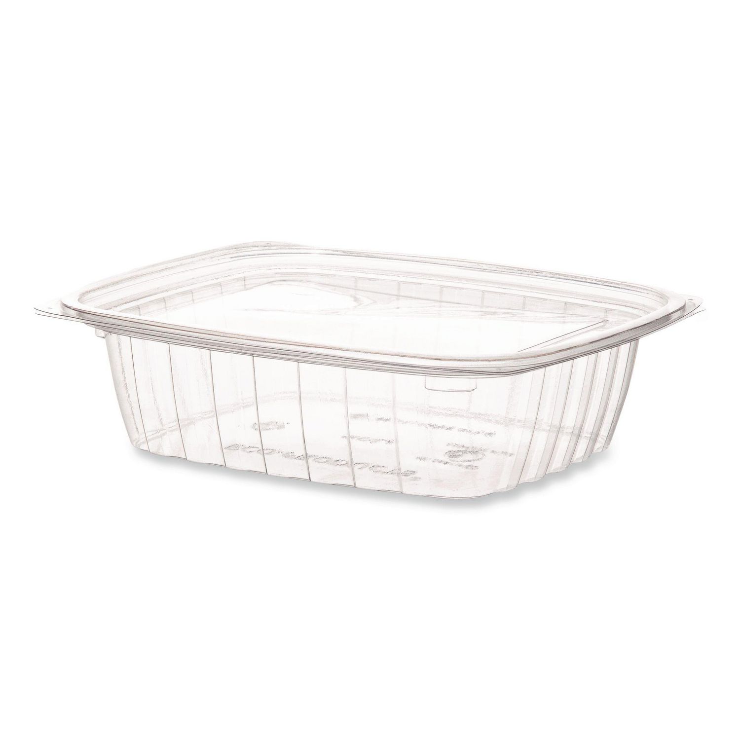 Renewable and Compostable Rectangular Deli Containers with Lid, 24 oz, 4 x 5.5 x 2, Clear, Plastic, 50/Pack, 4 Packs/Carton