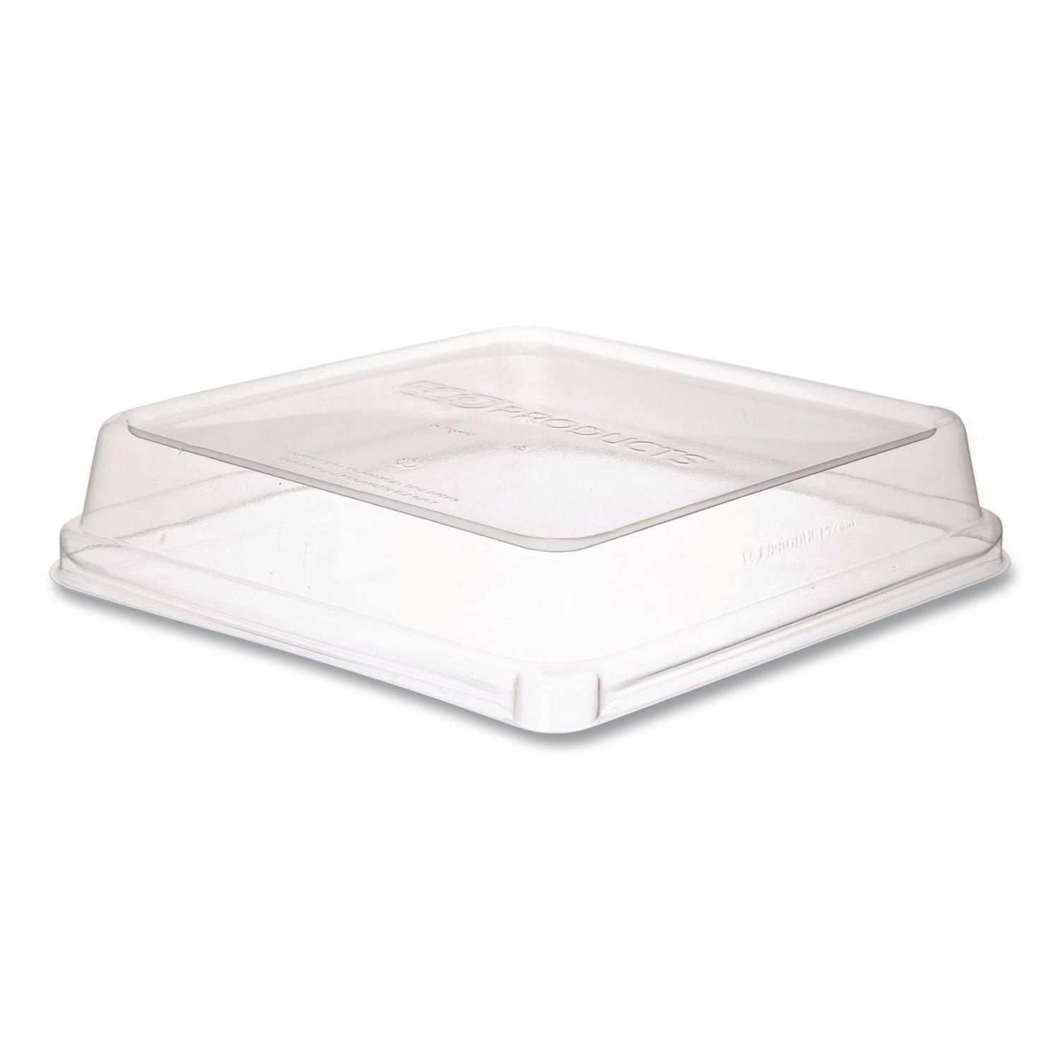 Renewable and Compostable Lids, 7.86 x 7.86 x 1.64, Clear, Plastic, 200/Carton