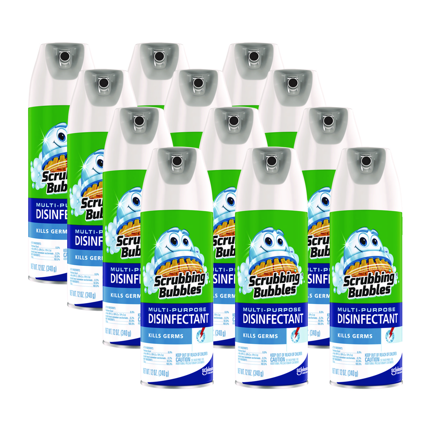 Scrubbing Bubbles® Multi-Purpose Disinfectant Spray, 12 oz Aerosol Spray, 12/Carton