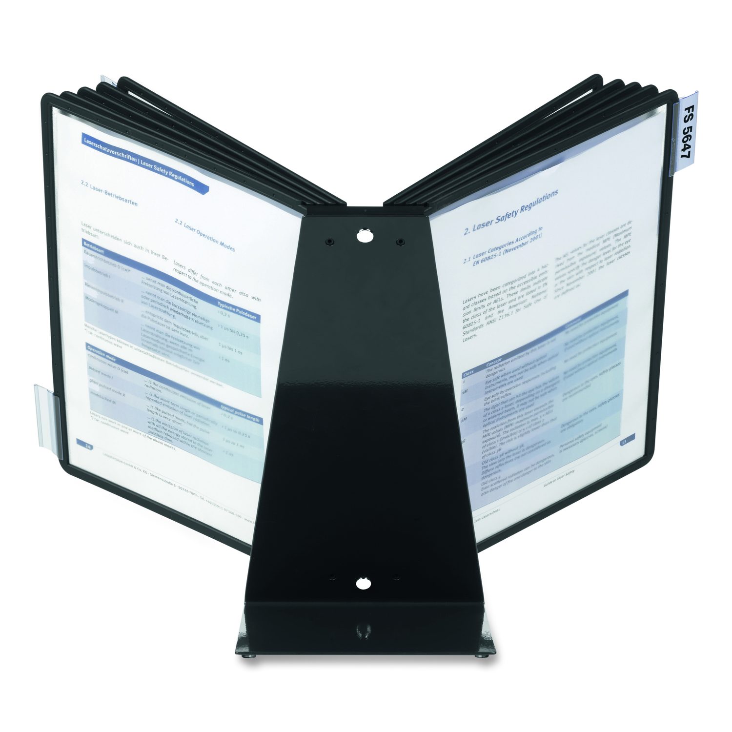 DURABLE Sherpa Tafeldisplaysysteem - 10 A4 Panelen - Met Tapmechanisme - Polyamide Frame - Design- Bekroond