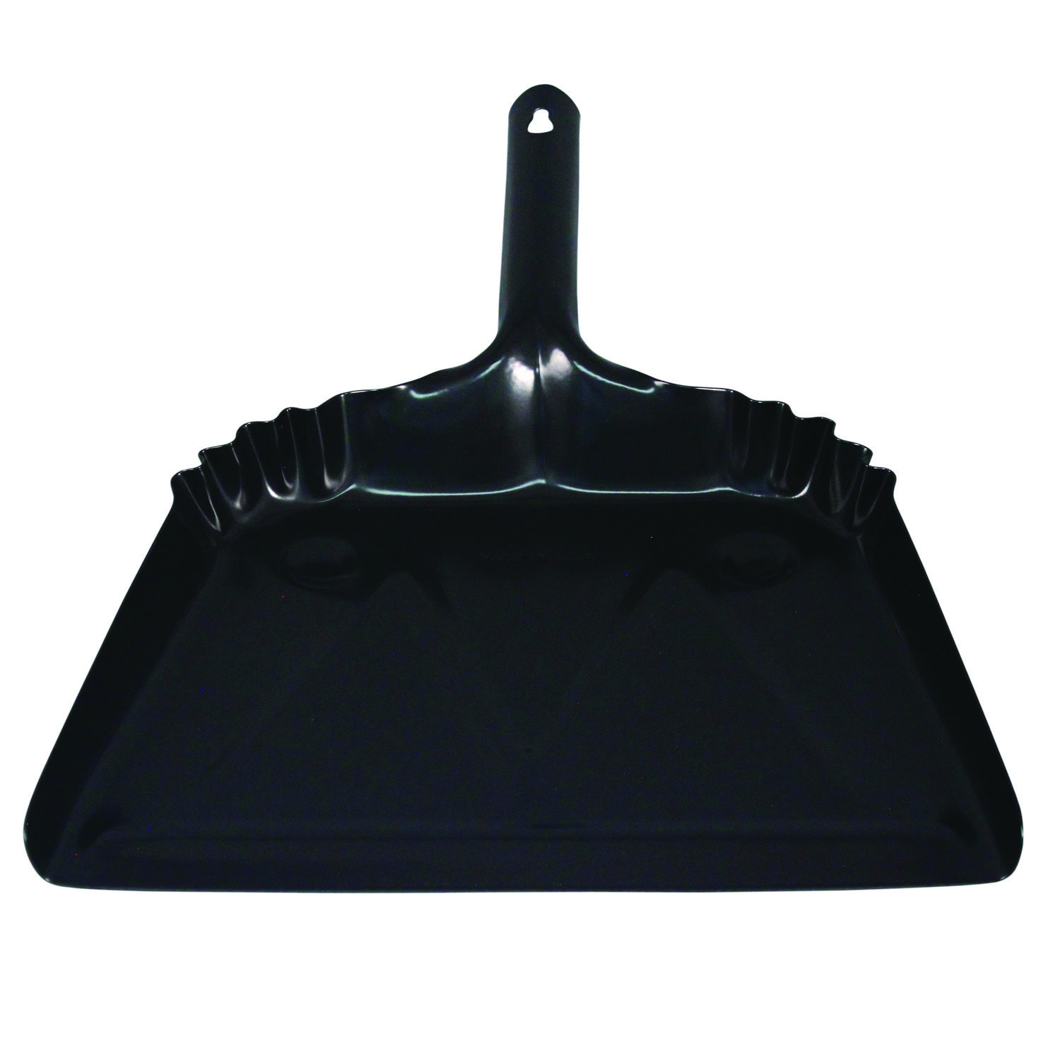 Heavy-Duty Metal Dust Pan, 12 x 14, 20-Gauge Steel, Black