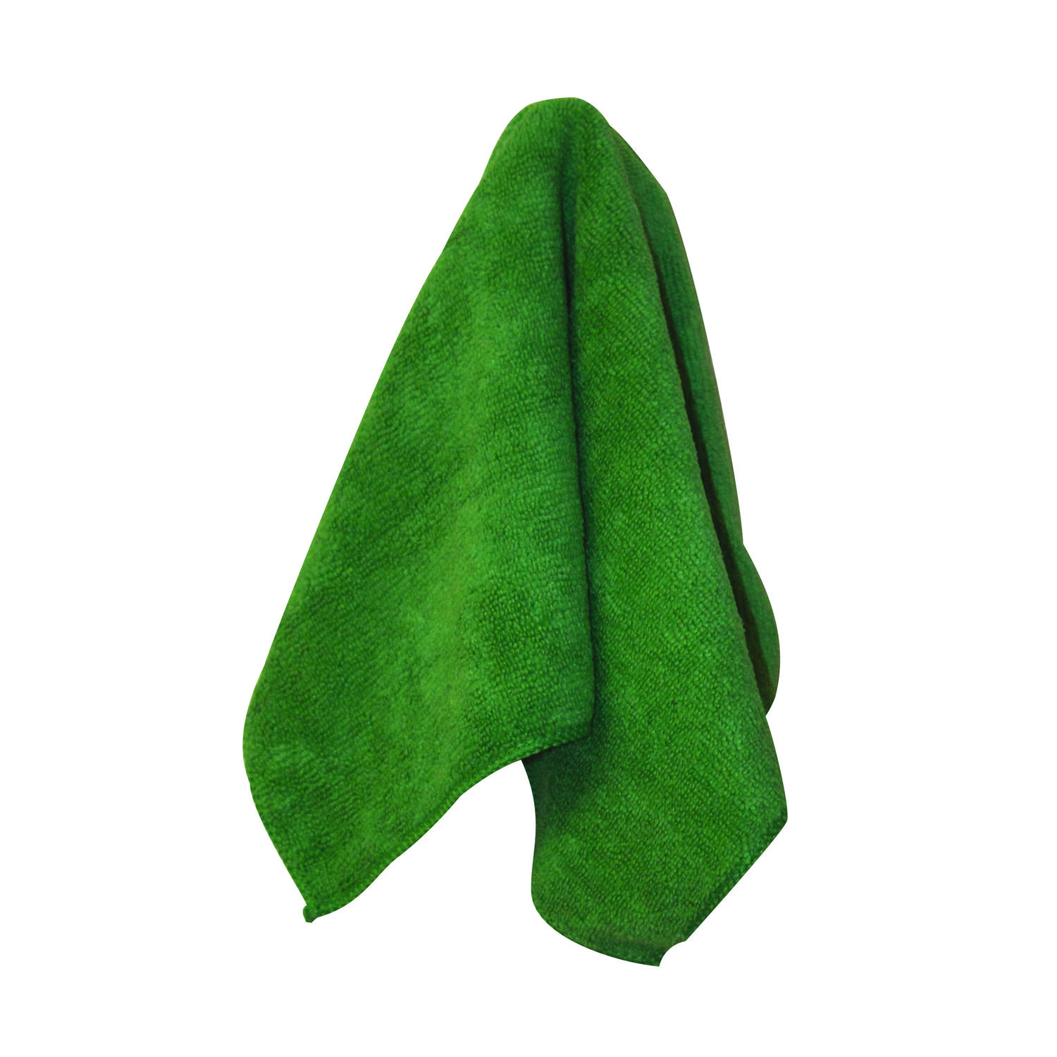 Premium Weight Microfiber Dry Cloths, 16 x 16, Green, 12/Pack