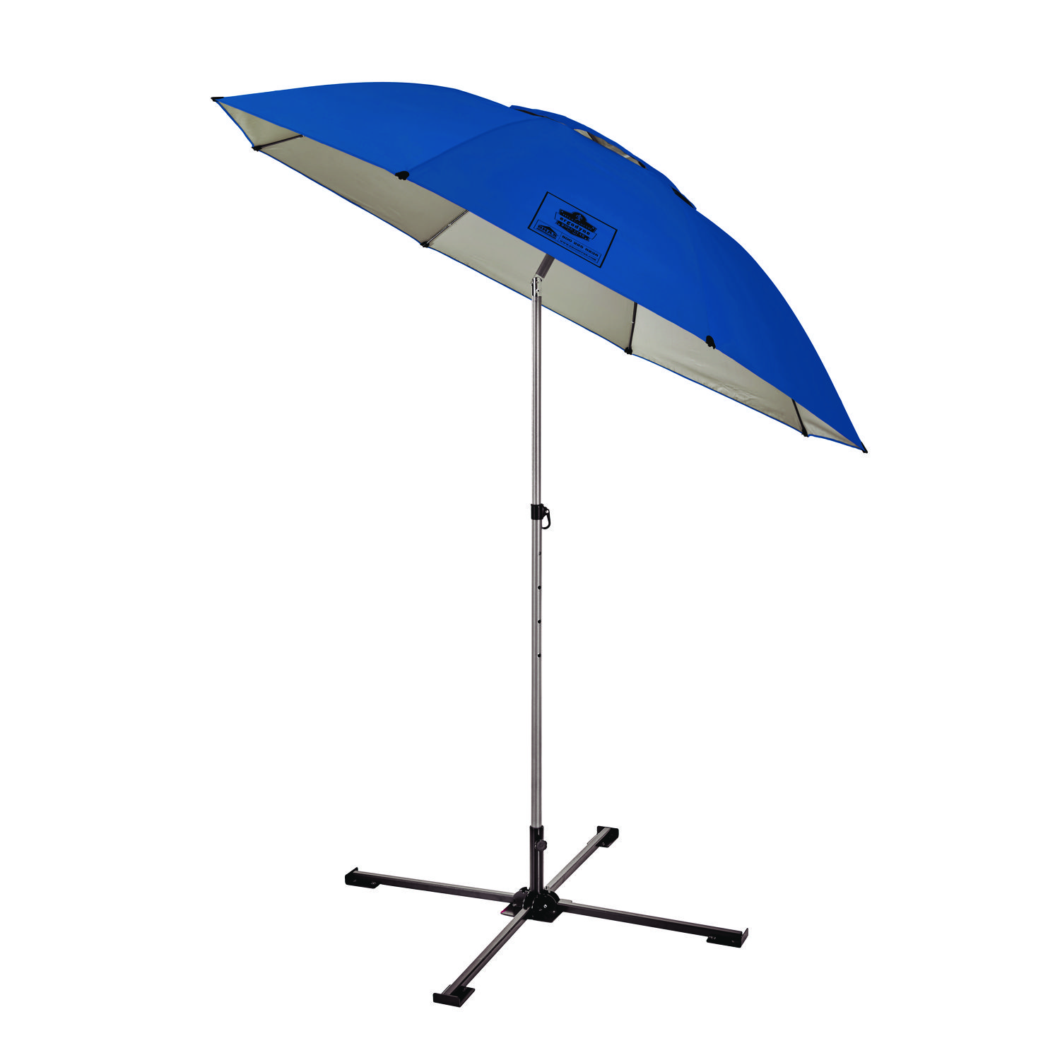 SHAX 6199 Lightweight Work Umbrella and Stand Kit, 90″ Span, 92″ Long, Blue Canopy