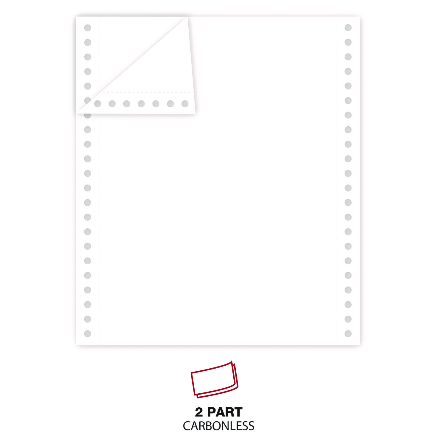 Printout Paper, 2-Part, 15 lb Bond Weight, 9.5 x 11, White