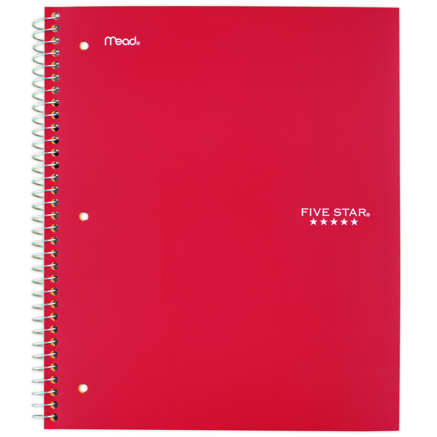 Wirebound Notebook with Two Pockets, 1-Subject, Medium/College Rule, Red Cover, (100) 11 x 8.5 Sheets