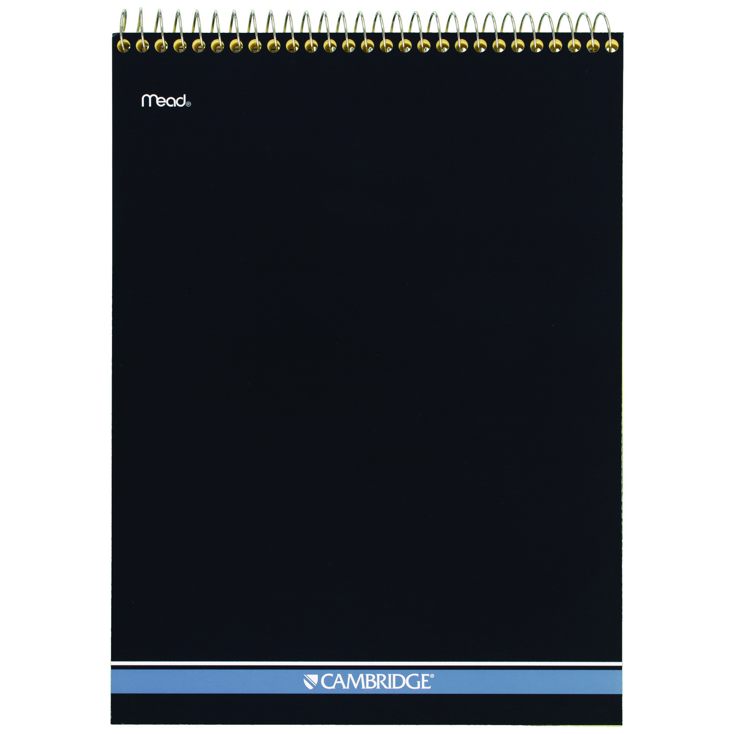 Stiff-Back Wire Bound Notepad, Wide/Legal Rule, Canary/Blue Cover, 70 Canary-Yellow 8.5 x 11.5 Sheets