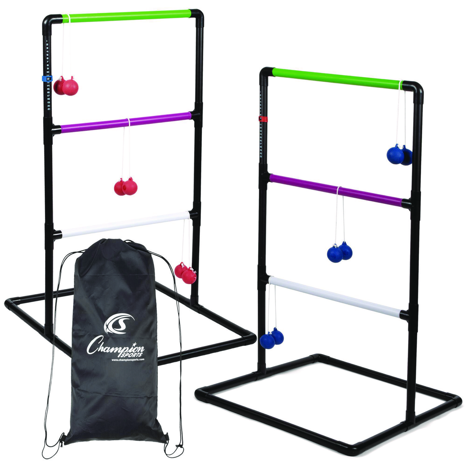 Ladder Ball Game Set, (2) 22″ x 37.5″ Ladders/(6) Bolas/Carry Bag