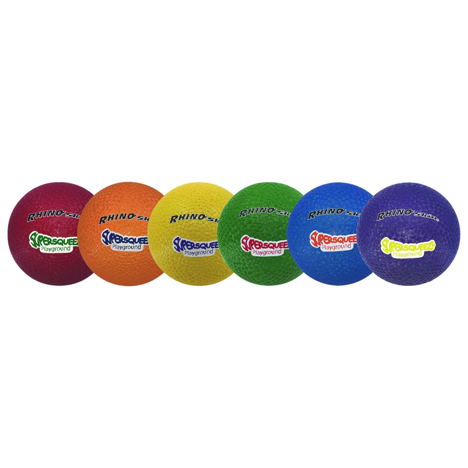 Rhino Skin Super Squeeze Playground Ball Set, 7.5″ Diameter, Assorted Colors, 6/Set