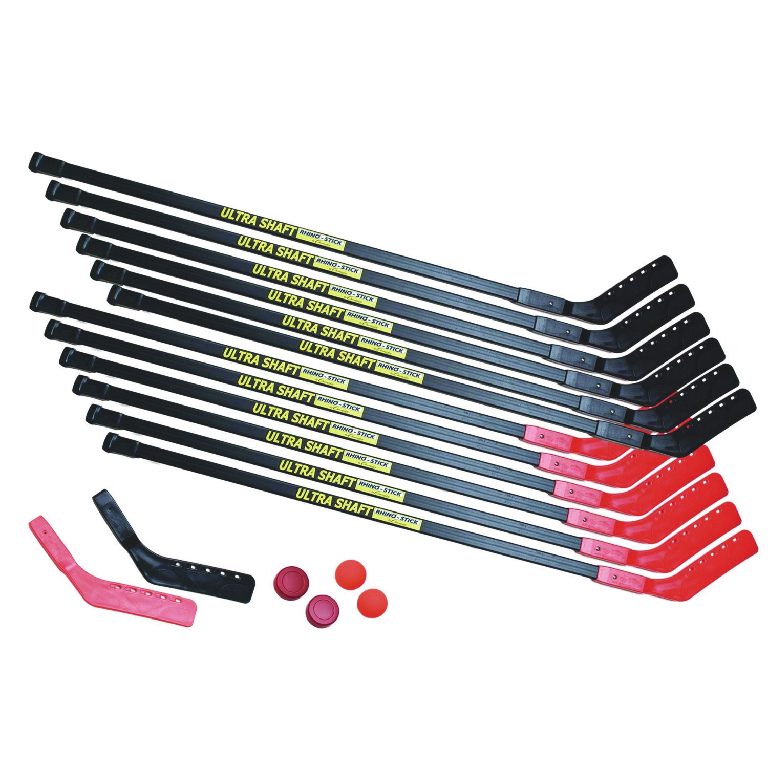 Ultra Shaft Hockey Set, Twelve 52″ Hocket Sticks/Two Balls/Two Pucks/Two Extra Blades