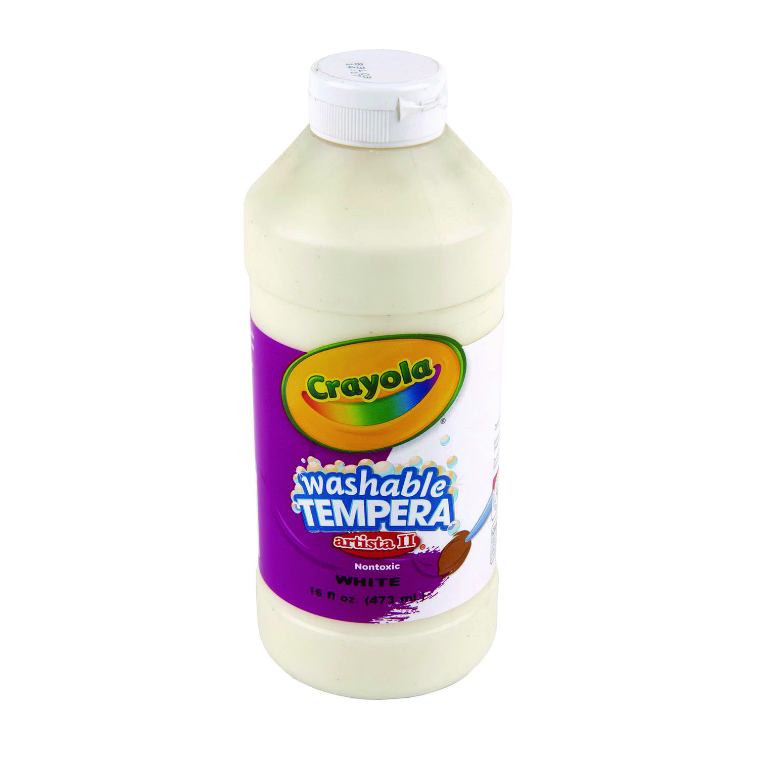 Artista II Washable Tempera Paint, White, 16 oz Bottle