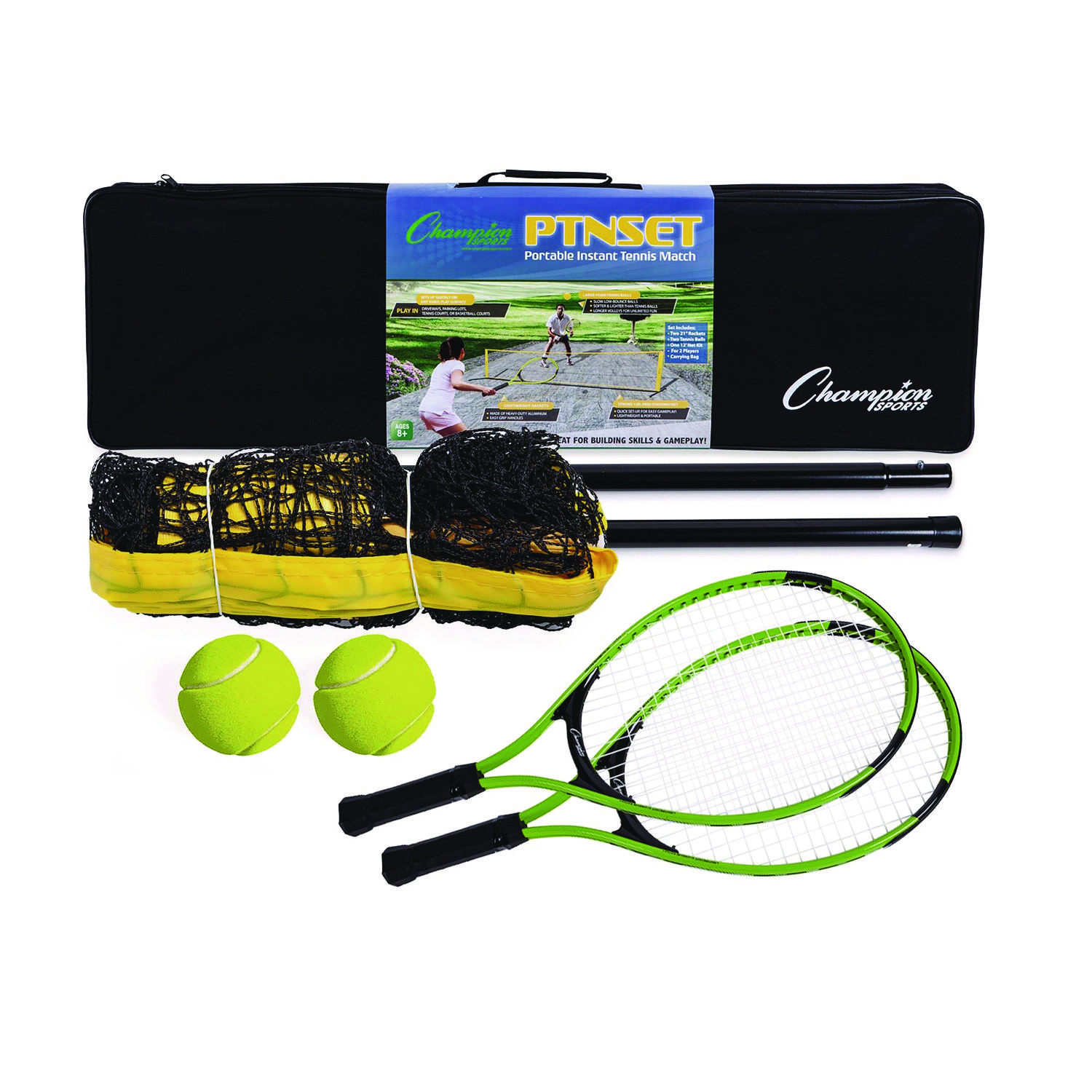 Tennis Net Set with 2 Rackets and 2 Tennis Balls