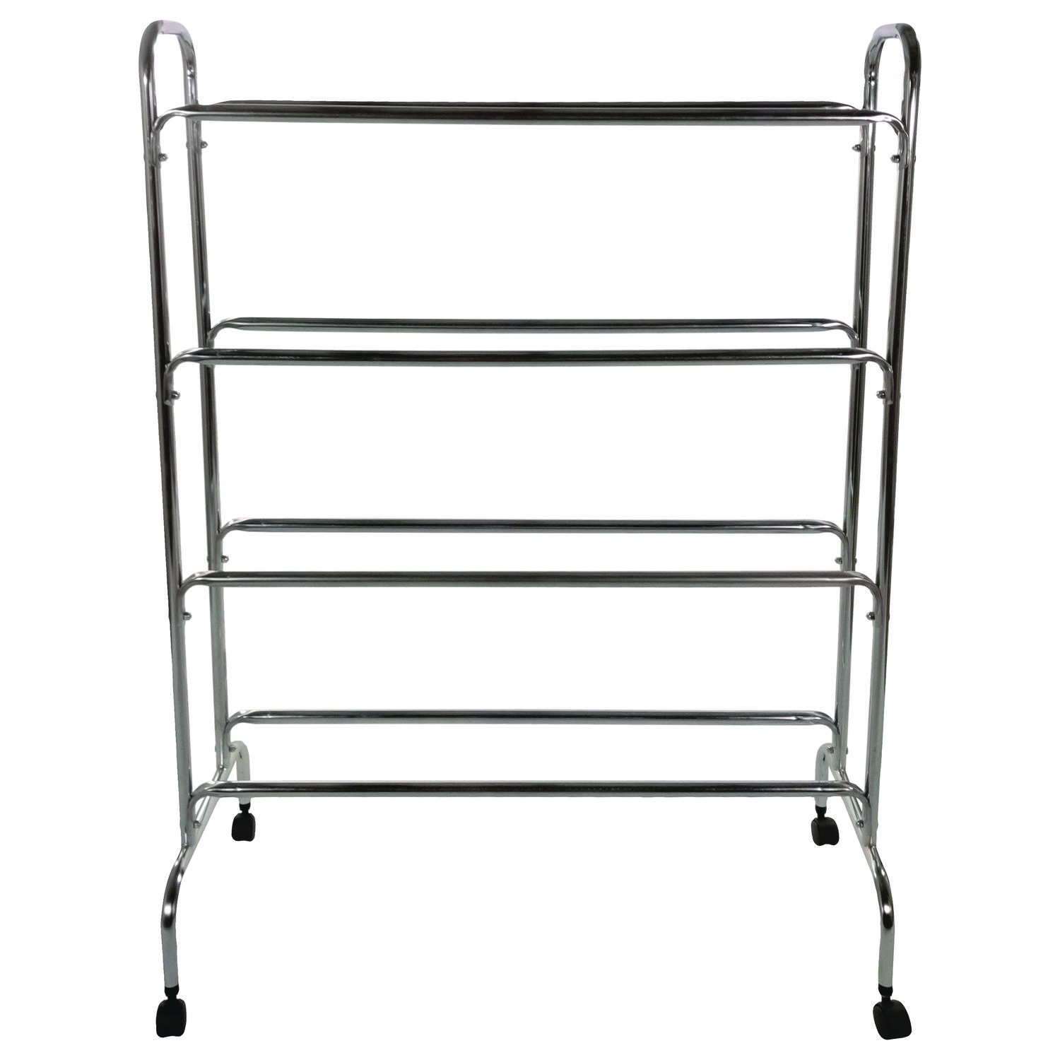 Powder-Coated Ball Cart, Metal, 132 lb Capacity, 17 x 41 x 53, Silver