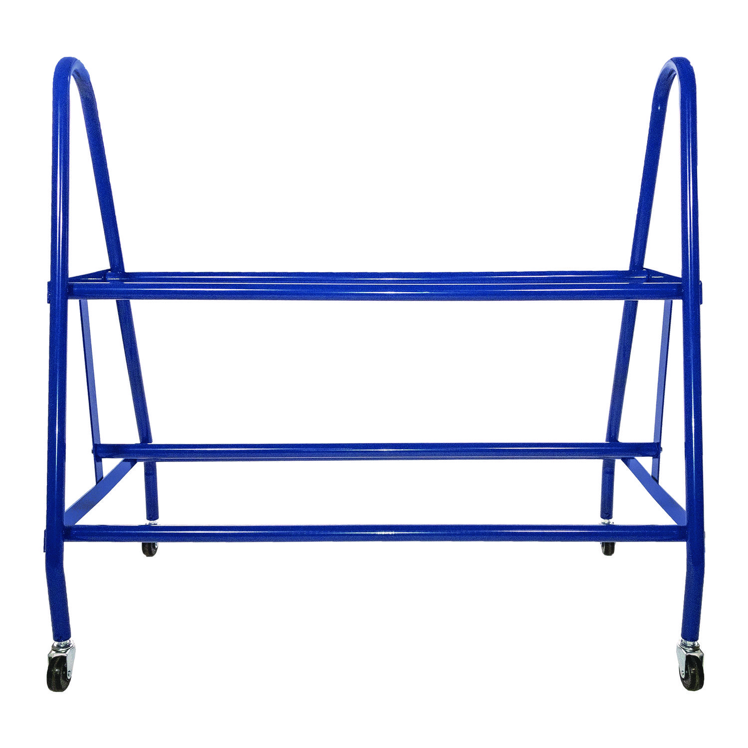 Champion Sports Heavy-Duty Deluxe Ball Cart, Metal, 132 lb Capacity, 17.5 x 38 x 35.75, Blue