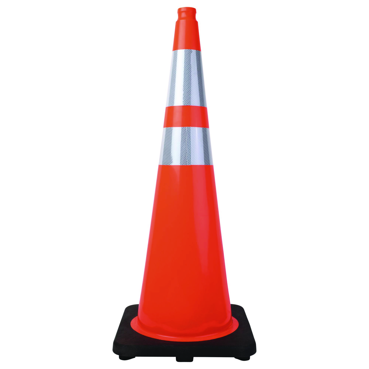 Traffic Cone, 14.5 x 1 x 36, Orange/Silver - myEliteProducts