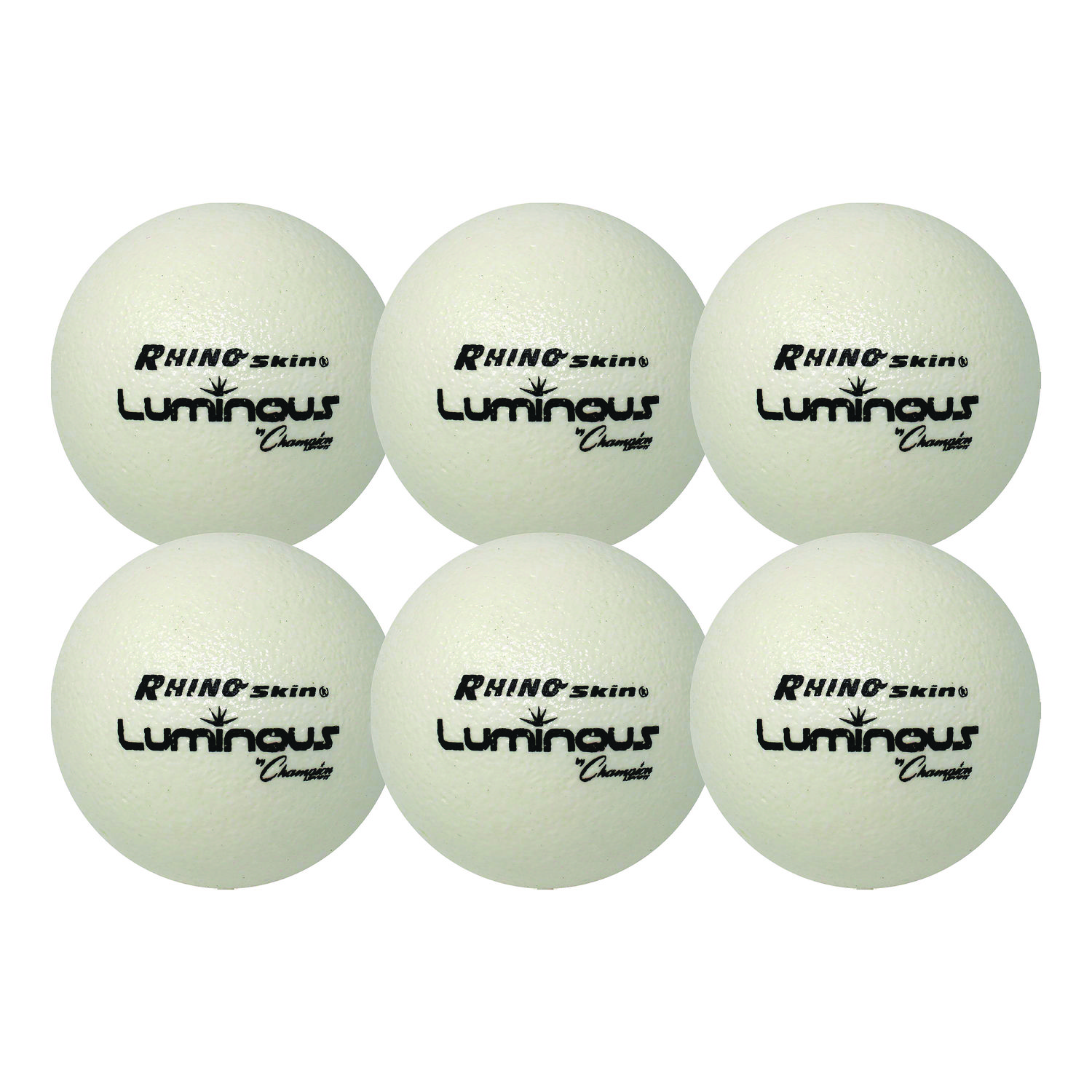 Rhino Skin Luminous Dodgeball Set, 6.3″ Diameter, 6/Set