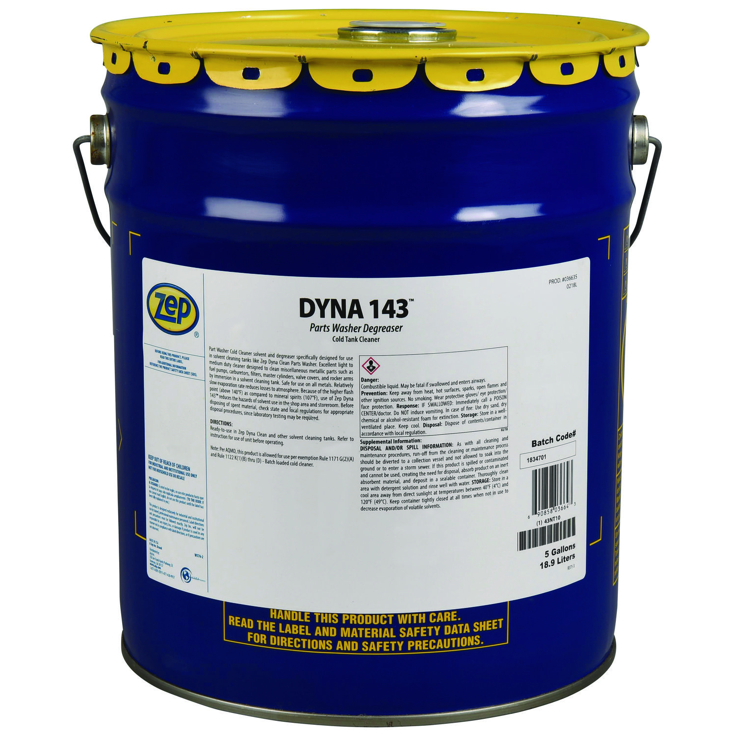 DYNA 143 Parts Washer Degreaser, 5 gal Pail