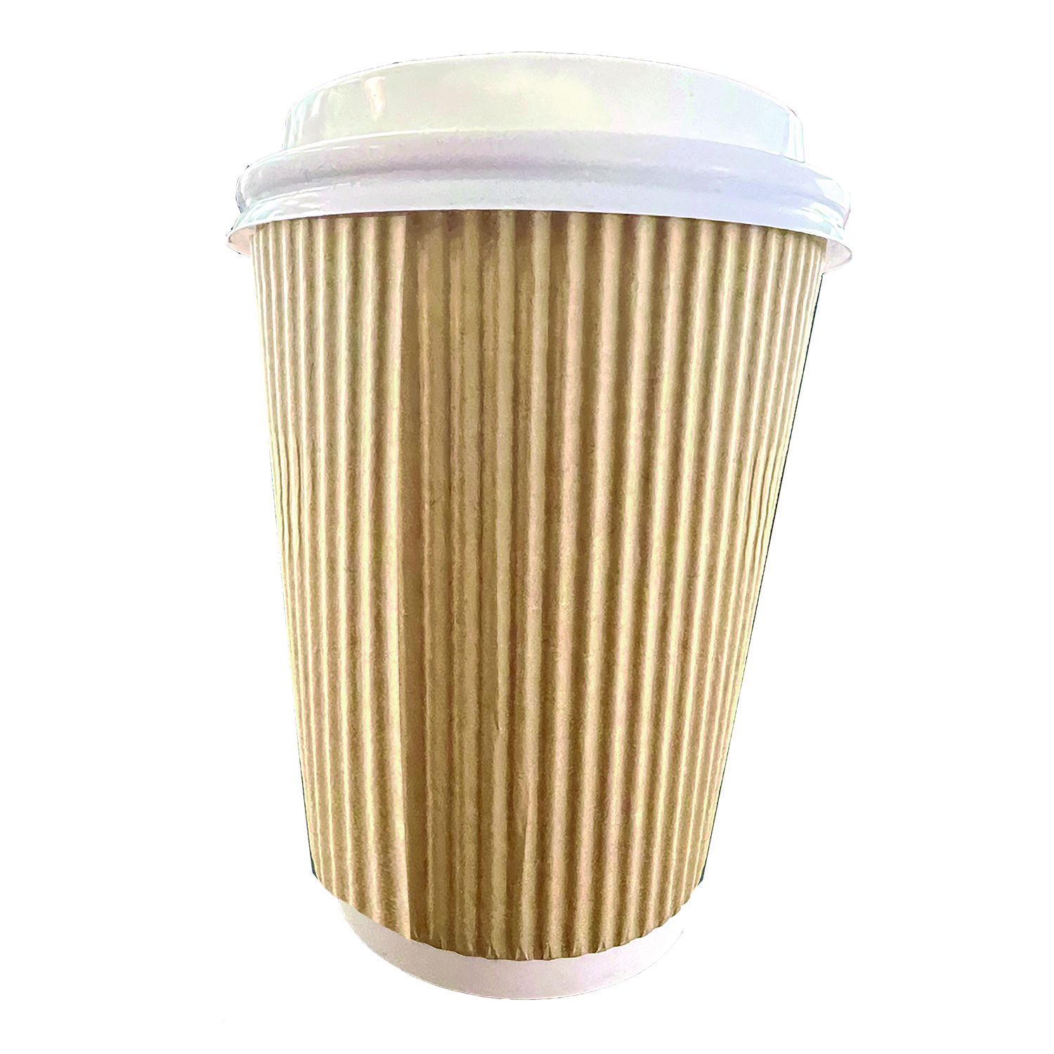 Ripple Hot Cups, 8 oz, Paper, Kraft/White, 500/Carton