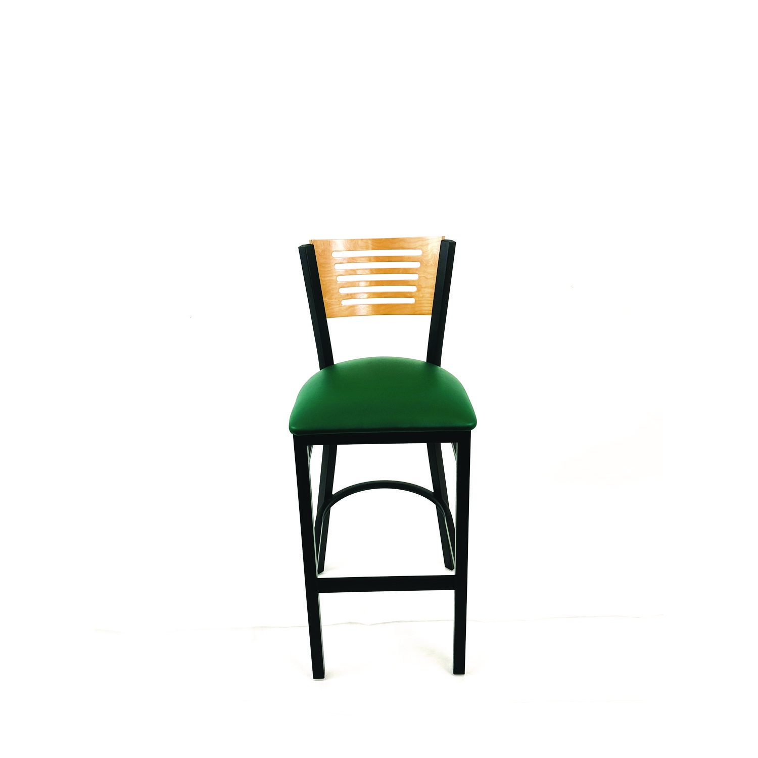 JMC Furniture Jones River Series Barstool, Supports Up to 300 lb, 28.5 Seat Height, Green Seat, Natural Back, Black Base