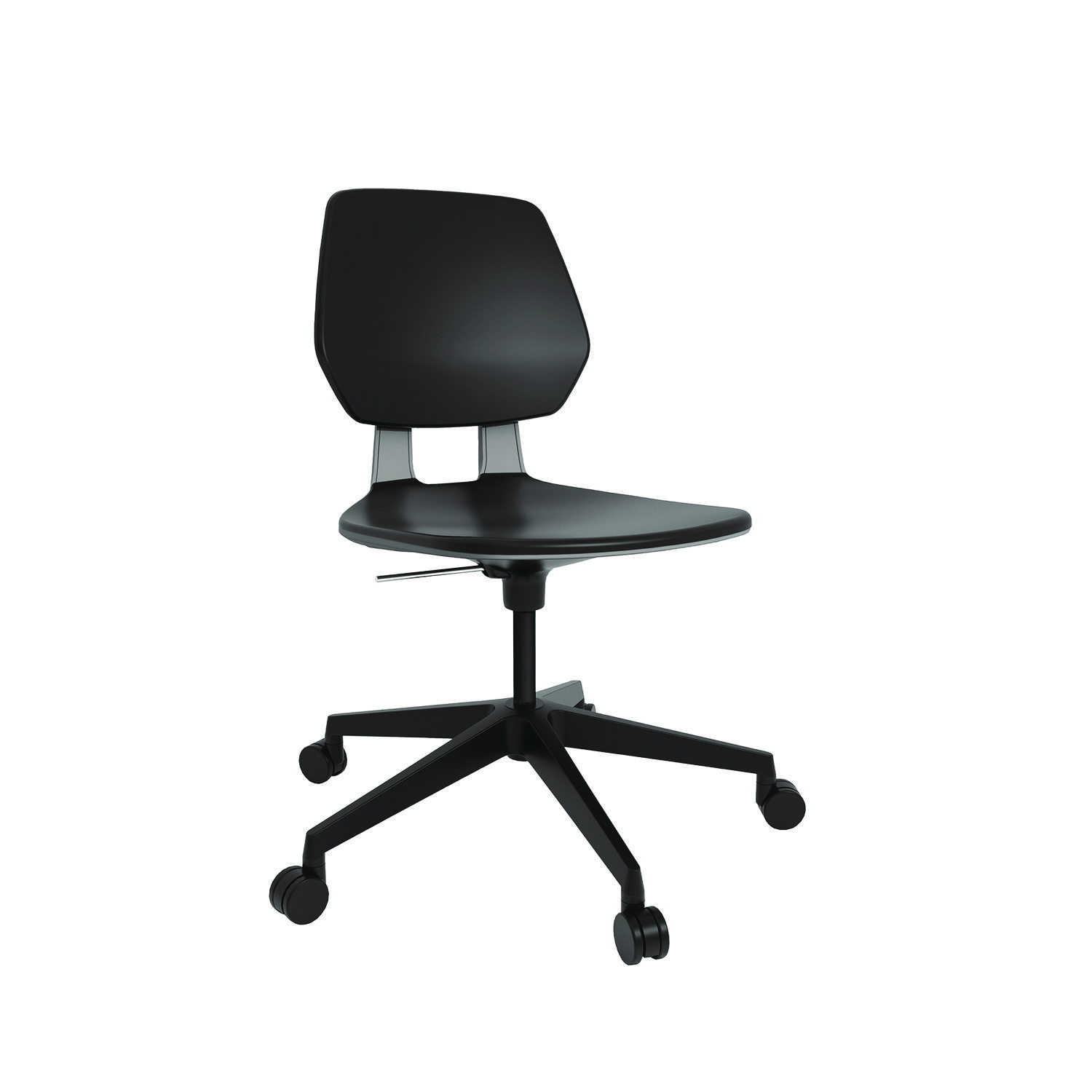 Safco® Commute Task Chair, Supports Up to 275 lb, 18.25 to 22.25 Seat Height, Black Seat, Black Back, Black Base