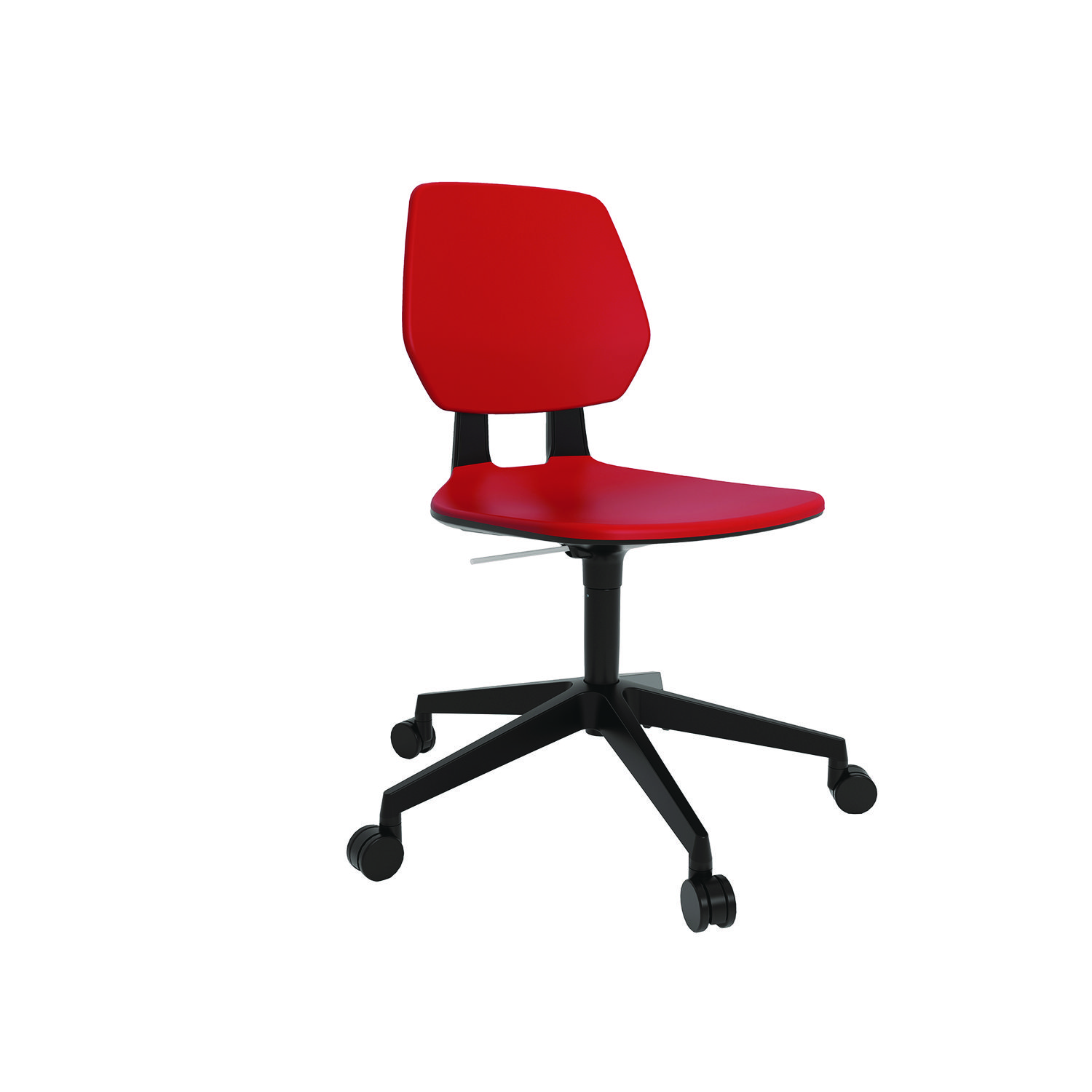 Safco® Commute Task Chair, Supports Up to 275 lbs, 18.25 to 22.25 Seat Height, Red Seat, Red Back, Black Base