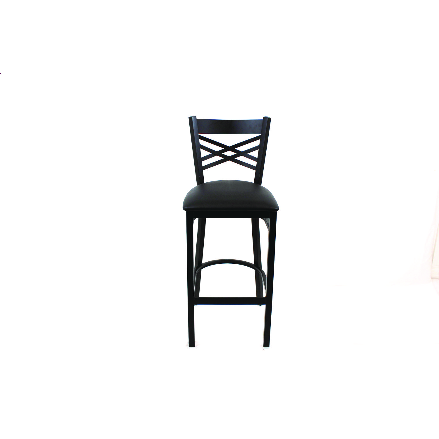 JMC Furniture X Series Barstool, Supports Up to 300 lb, 29.5 Seat Height, Black Seat, Black Back, Black Base