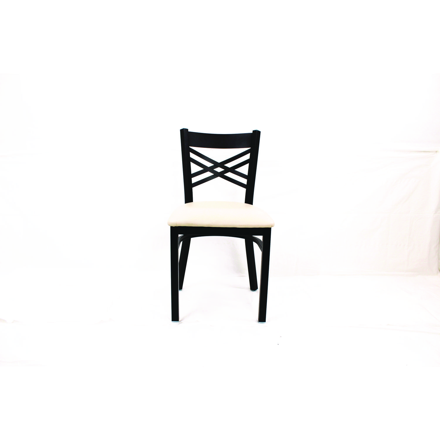 JMC Furniture X Series Chair, Supports Up to 300 lb, 18 Seat Height, Cream Seat, Black Back, Black Base