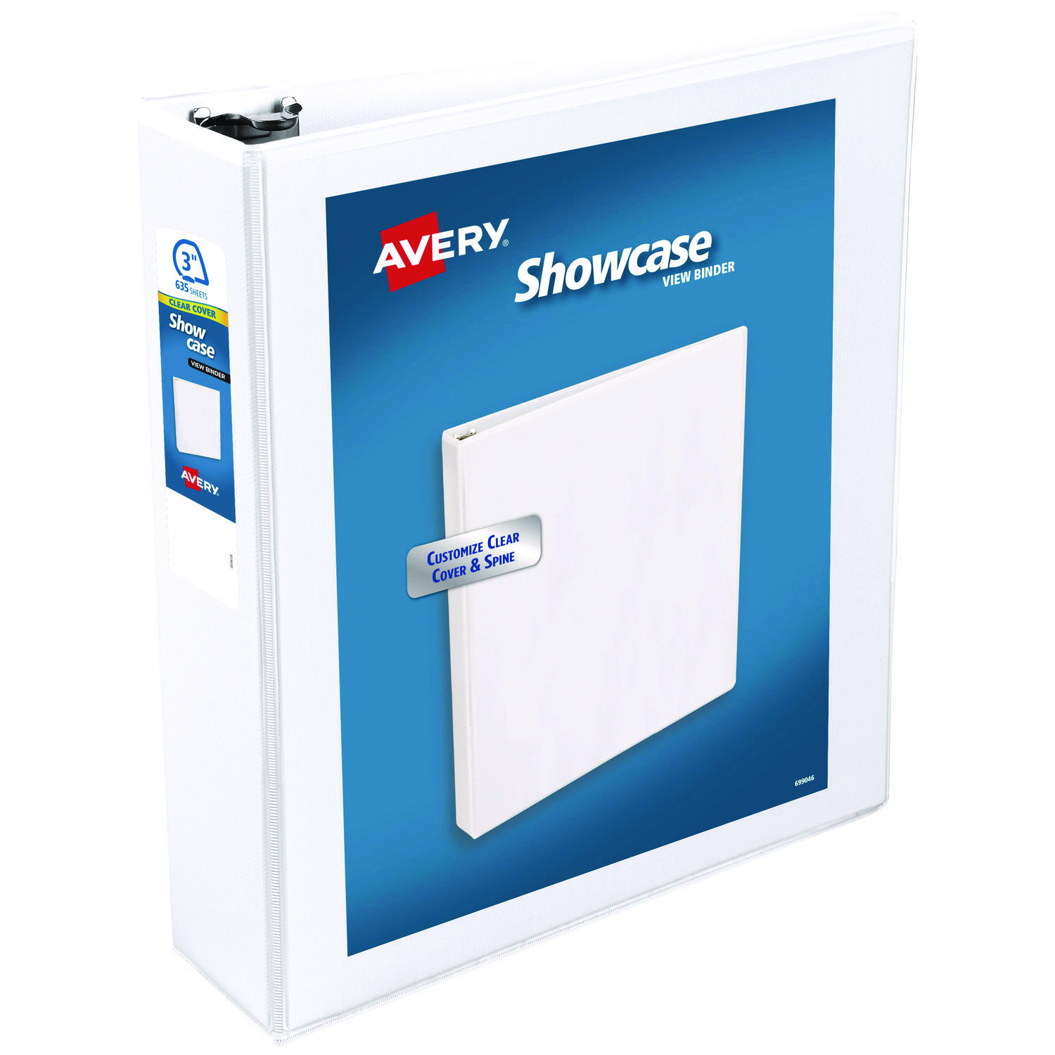 Showcase Economy View Binders with Slant Rings, 3 Rings, 3″ Capacity, 11 x 8.5, White