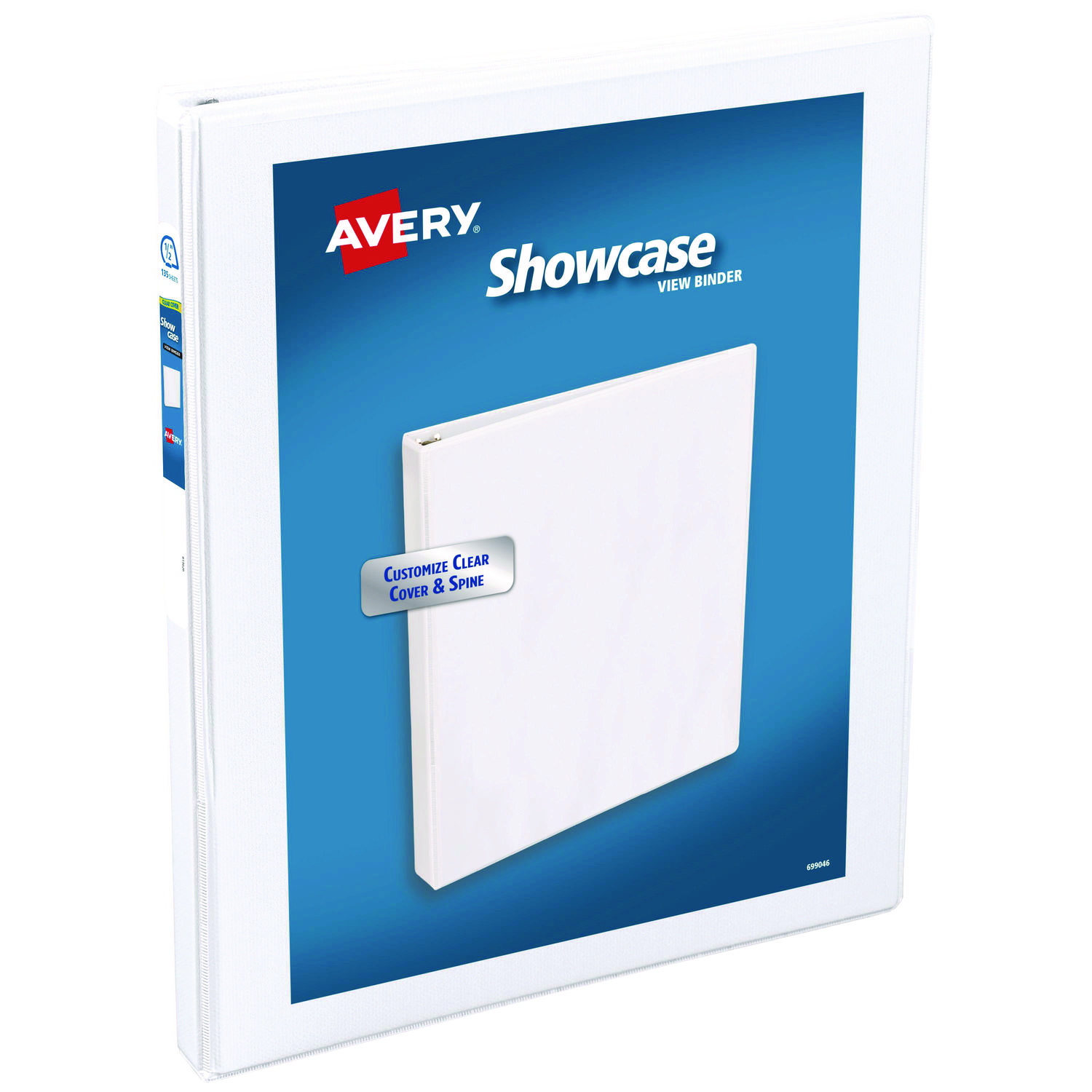 Showcase Economy View Binders with Slant Rings, 3 Rings, 0.5″ Capacity, 11 x 8.5, White