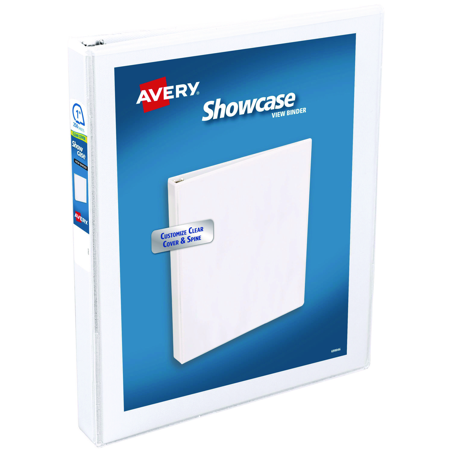 Showcase Economy View Binders with Slant Rings, 3 Rings, 1" Capacity, 11 x 8.5, White