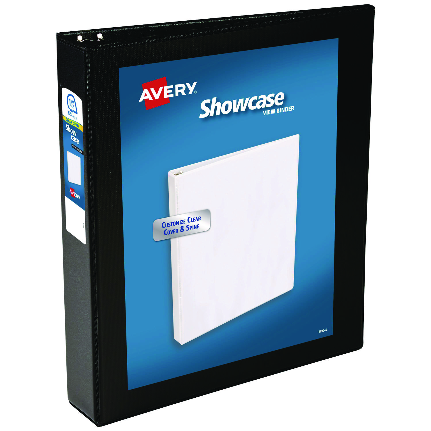 Showcase Economy View Binders with Slant Rings, 3 Rings, 1.5″ Capacity, 11 x 8.5, Black