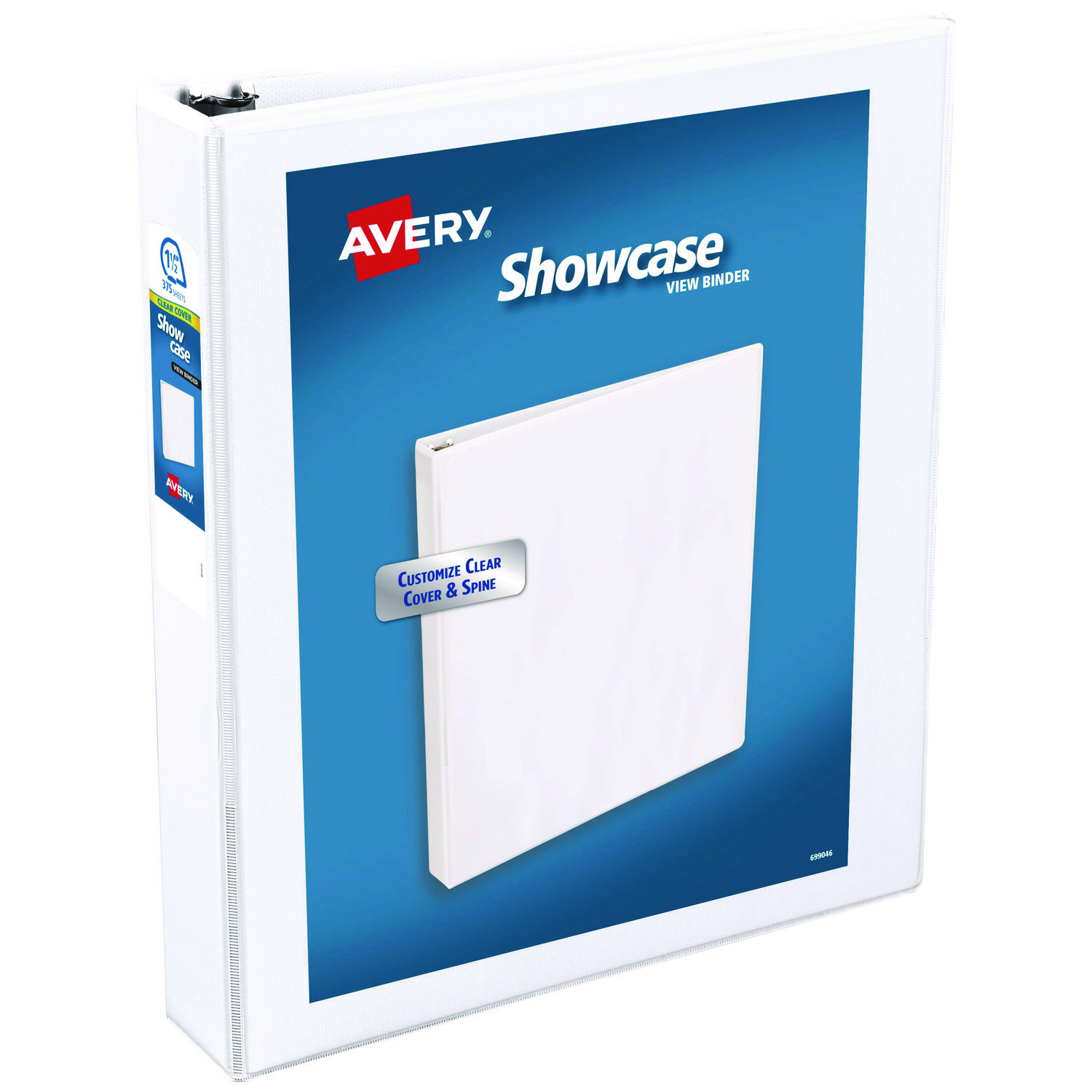 Showcase Economy View Binders with Slant Rings, 3 Rings, 1.5″ Capacity, 11 x 8.5, White