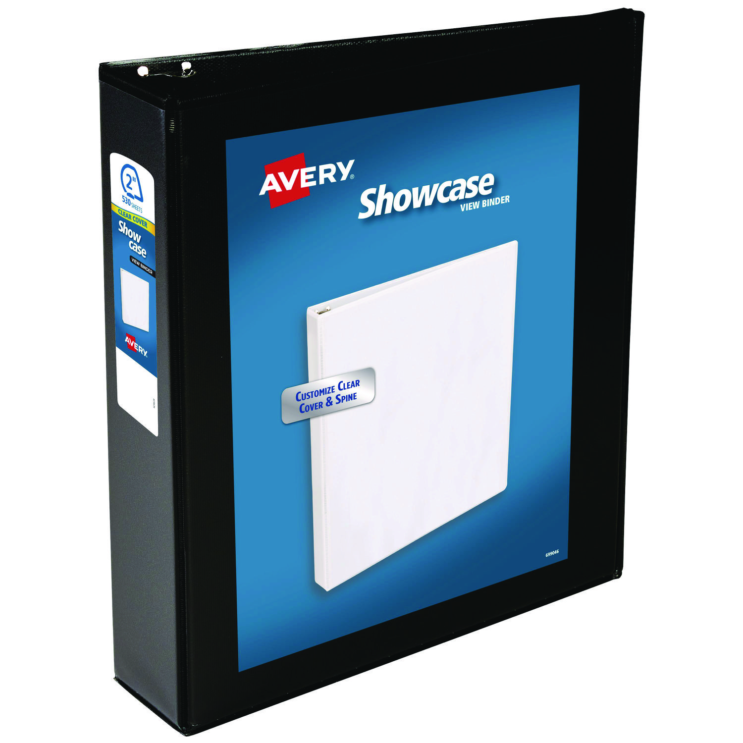 Showcase Economy View Binders with Slant Rings, 3 Rings, 2″ Capacity, 11 x 8.5, Black