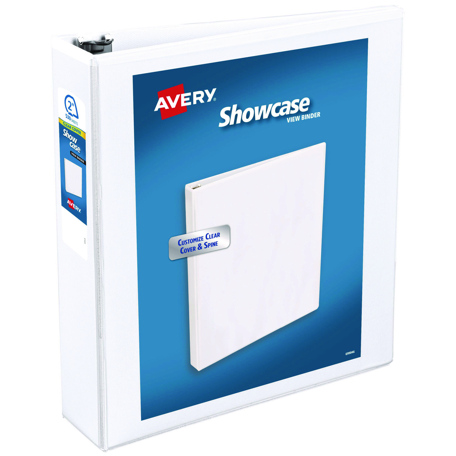 Showcase Economy View Binders with Slant Rings, 3 Rings, 2″ Capacity, 11 x 8.5, White