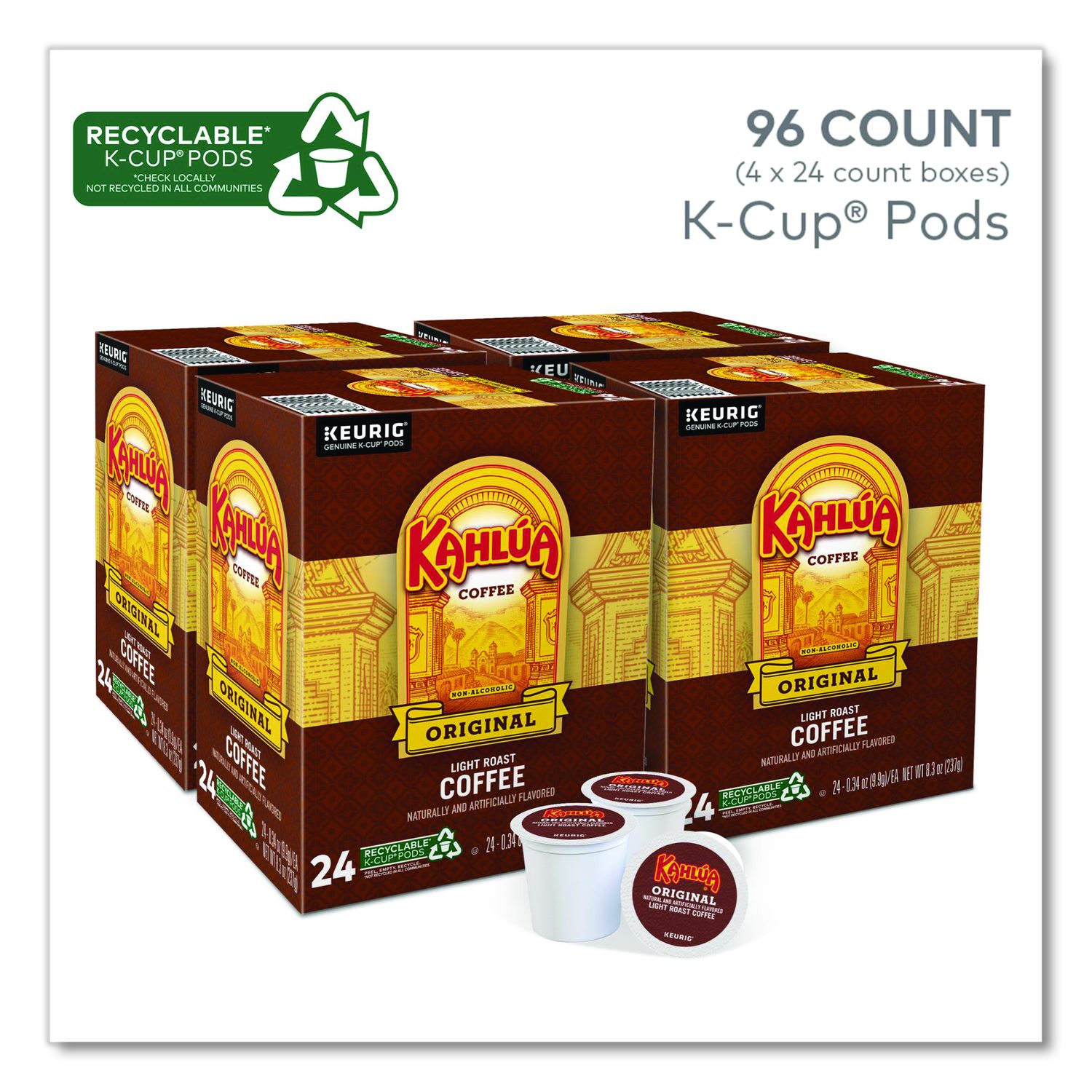 Kahlua Original K-Cups, 24/Box, 4 Box/Carton - Cartridge Savers