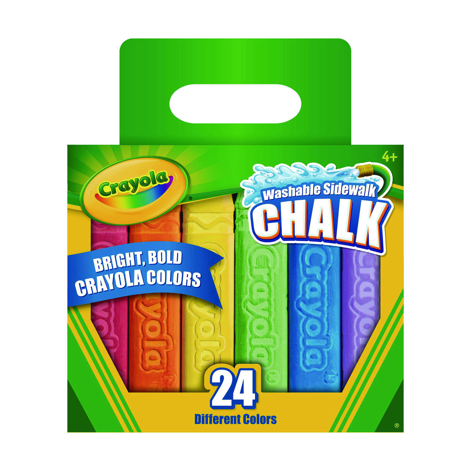 Washable Sidewalk Chalk, Tropical Colors, 4.25″ x 0.75 Diameter, Assorted, 24 Sticks/Set