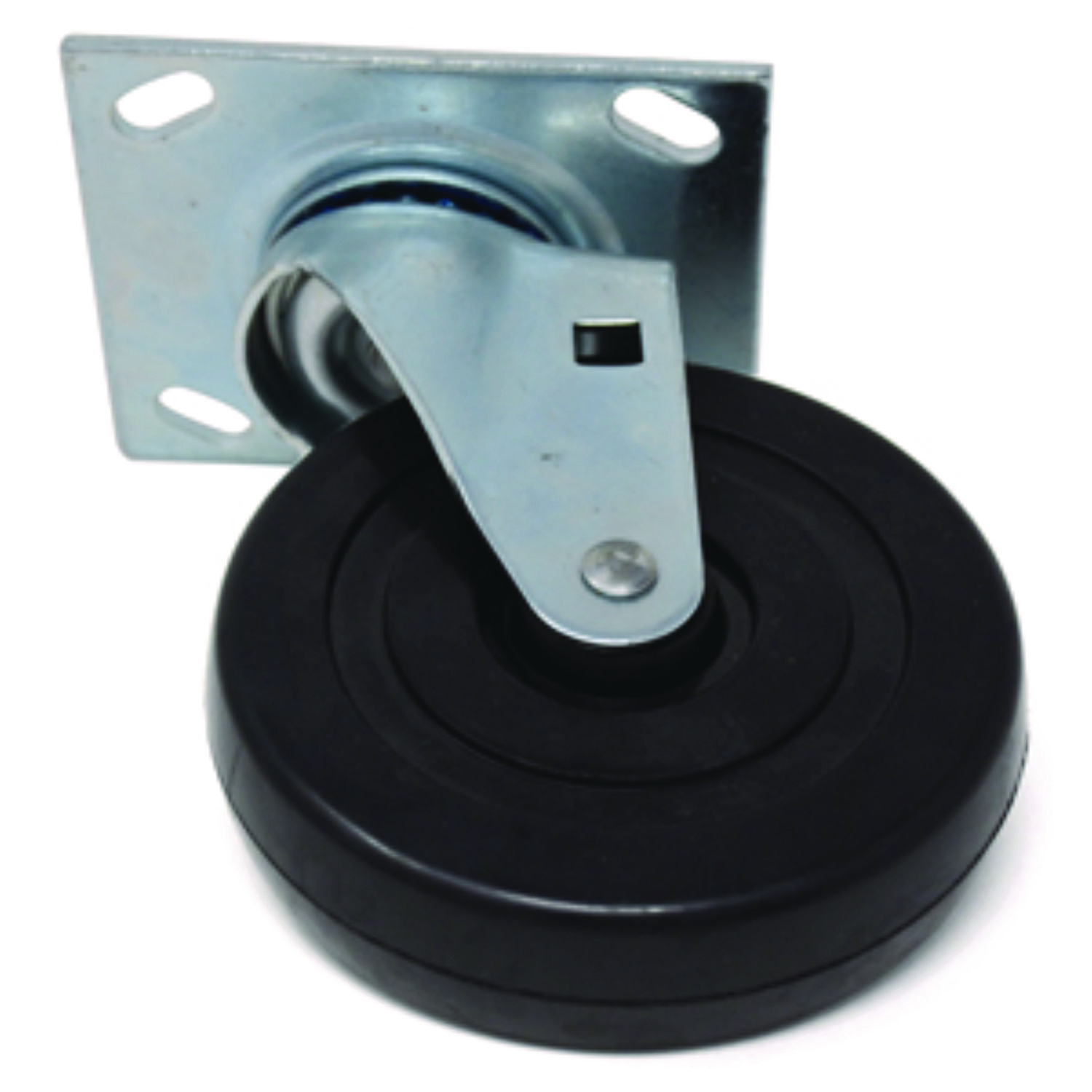 5-Inch Swivel Plate Caster, Black
