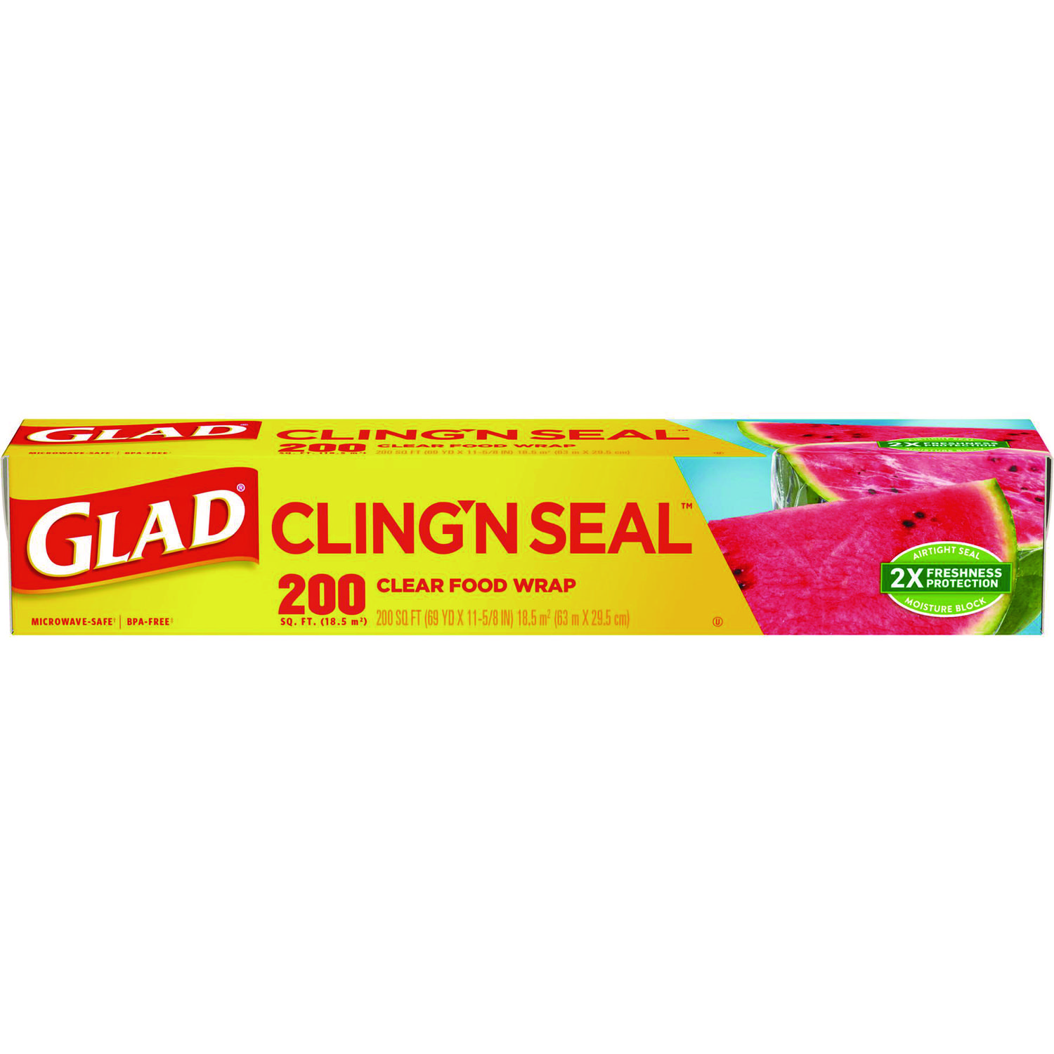 Cling’N Seal Plastic Food Wrap, 200 Square Foot Roll, Clear