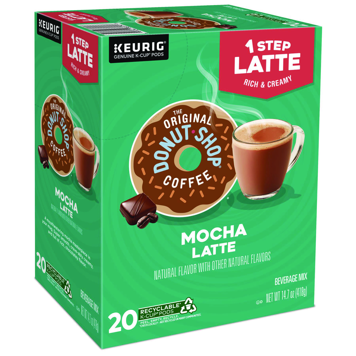 Mocha One Step Latte K-Cup, Vanilla, 20/Box