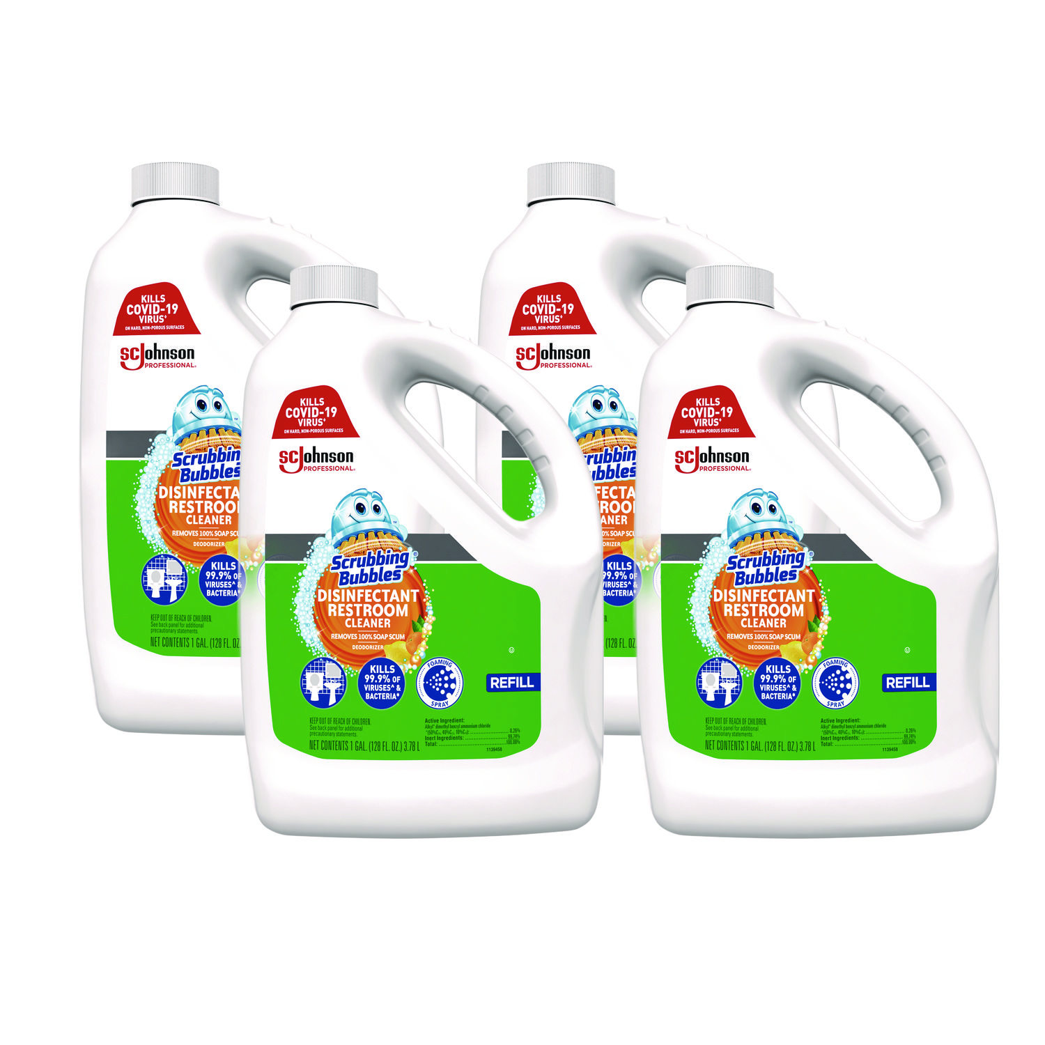 Disinfectant Restroom Cleaner, Citrus Scent, 1 gal Bottle, 4/Carton