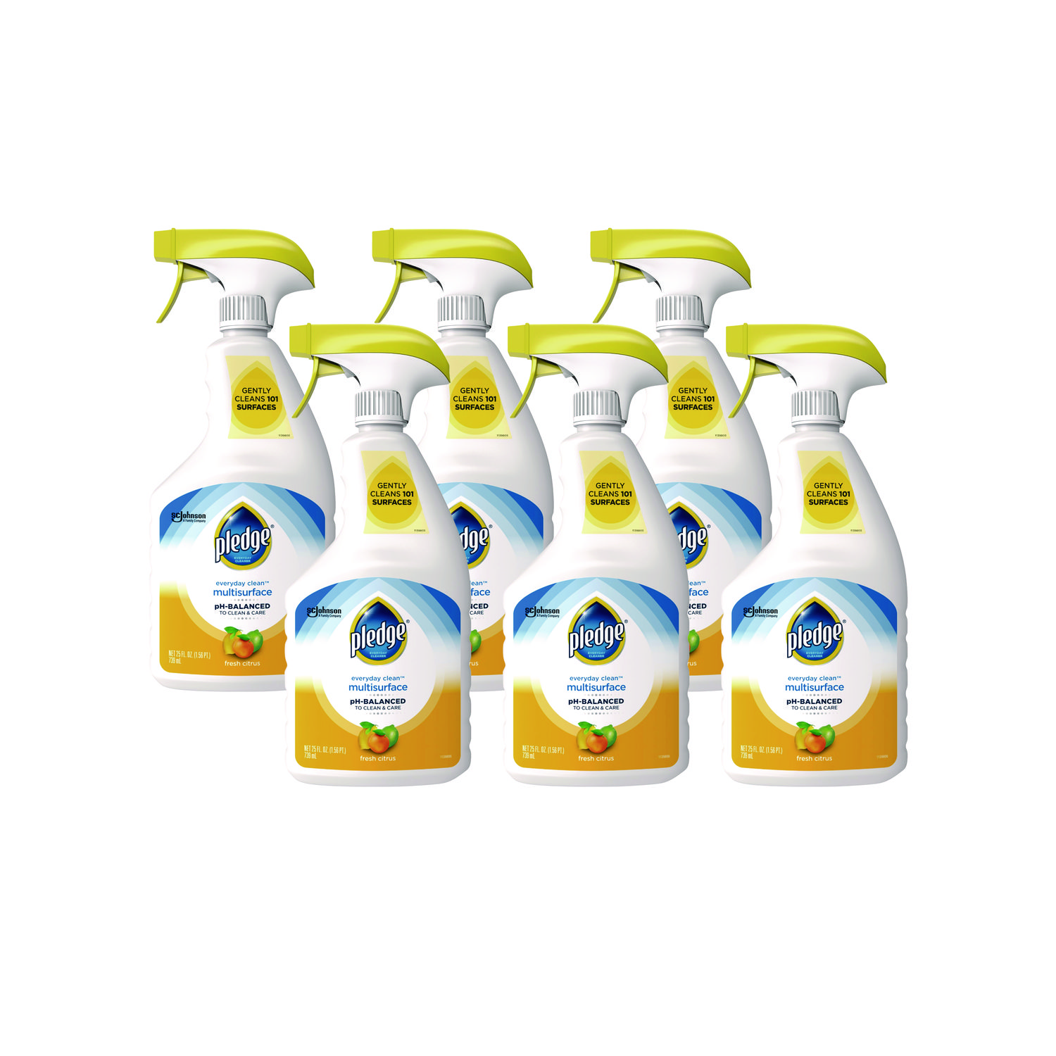 pH-Balanced Everyday Clean Multisurface Cleaner, Clean Citrus Scent, 25 oz Trigger Spray Bottle, 6/Carton