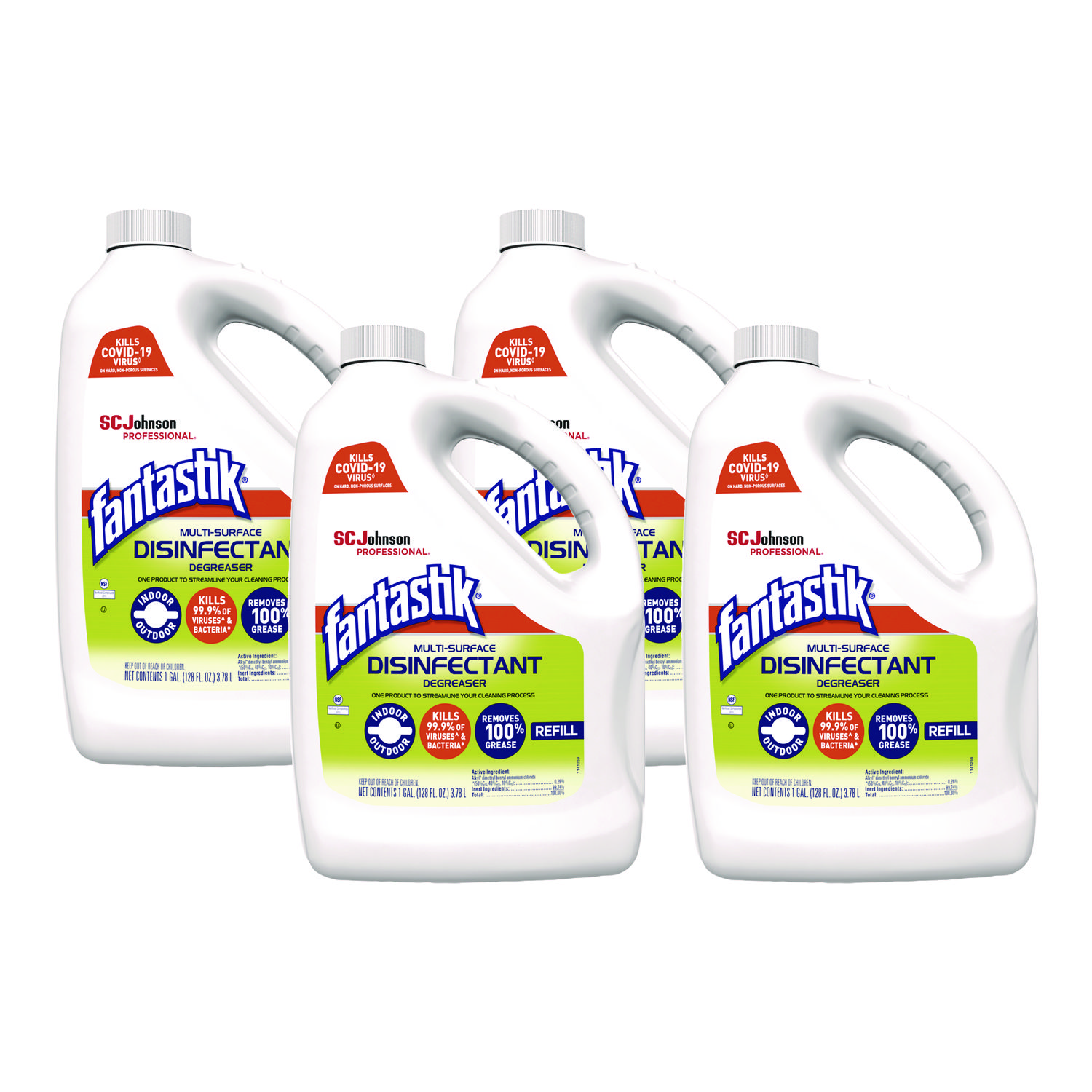 Multi-Surface Disinfectant Degreaser, Pleasant Scent, 1 Gallon Bottle, 4/Carton