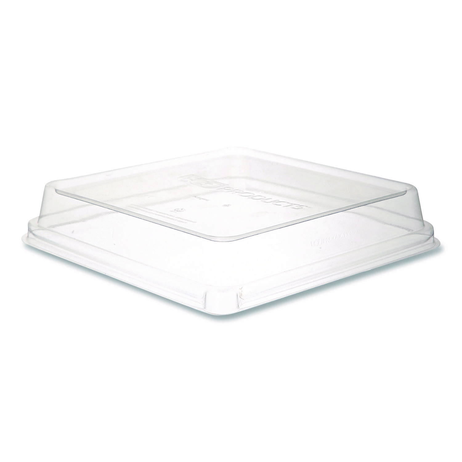 Renewable and Compostable Lids, 8.8 x 8.8 x 1.64, Clear, Plastic, 200/Carton